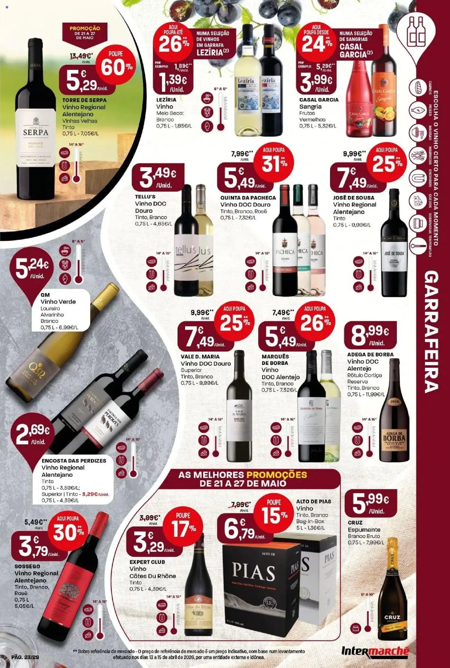 Intermarché - Isto é que são preços BAIXOS │ válido de 21.05.2026 | Página: 23 | Produtos: Espumante, Base, Vinho