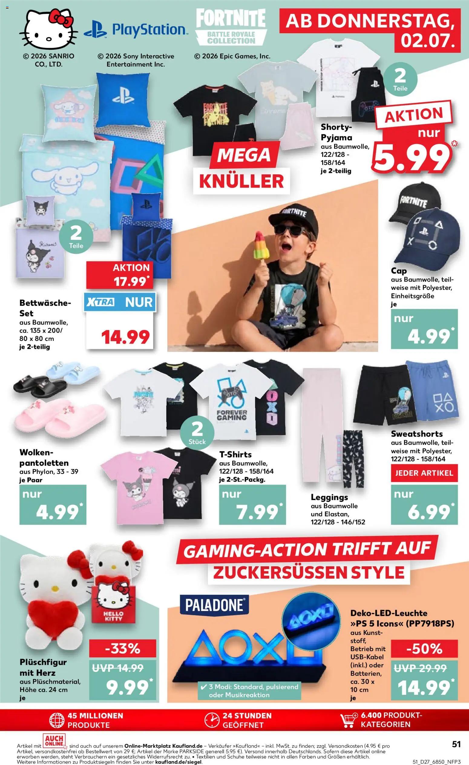 Kaufland Prospekt Stuttgart – gültig ab 02.07.2026 | Seite: 51 | Produkte: Sony, Sweatshorts, Bettwäsche, Leggings