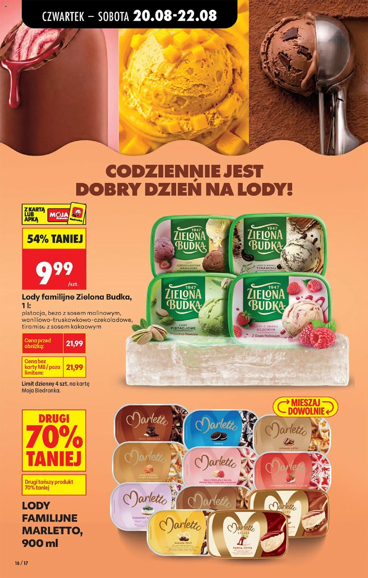 Biedronka Polsko leták - Codziennie niskie ceny od 20.08.2026 | Strana: 20 | Produkty: Tiramisu, Čokoláda, Panna cotta, Karty