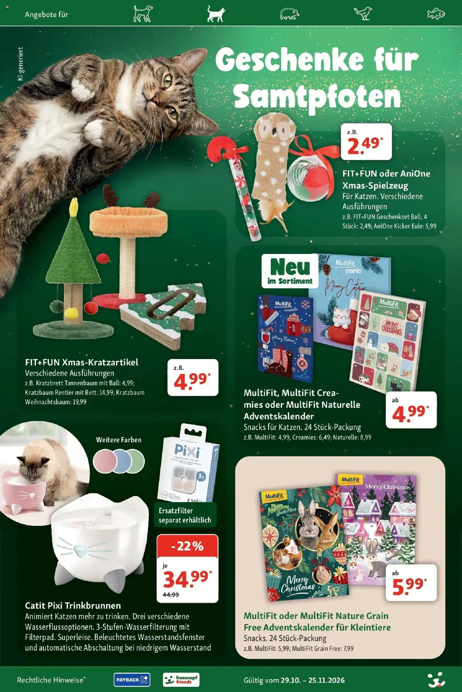 Fressnapf - Fressnapf: Tierisch viel Weihnachten schon den ganzen November (ab 29.10.2026) zum Blättern | Seite: 13 | Produkte: Bett