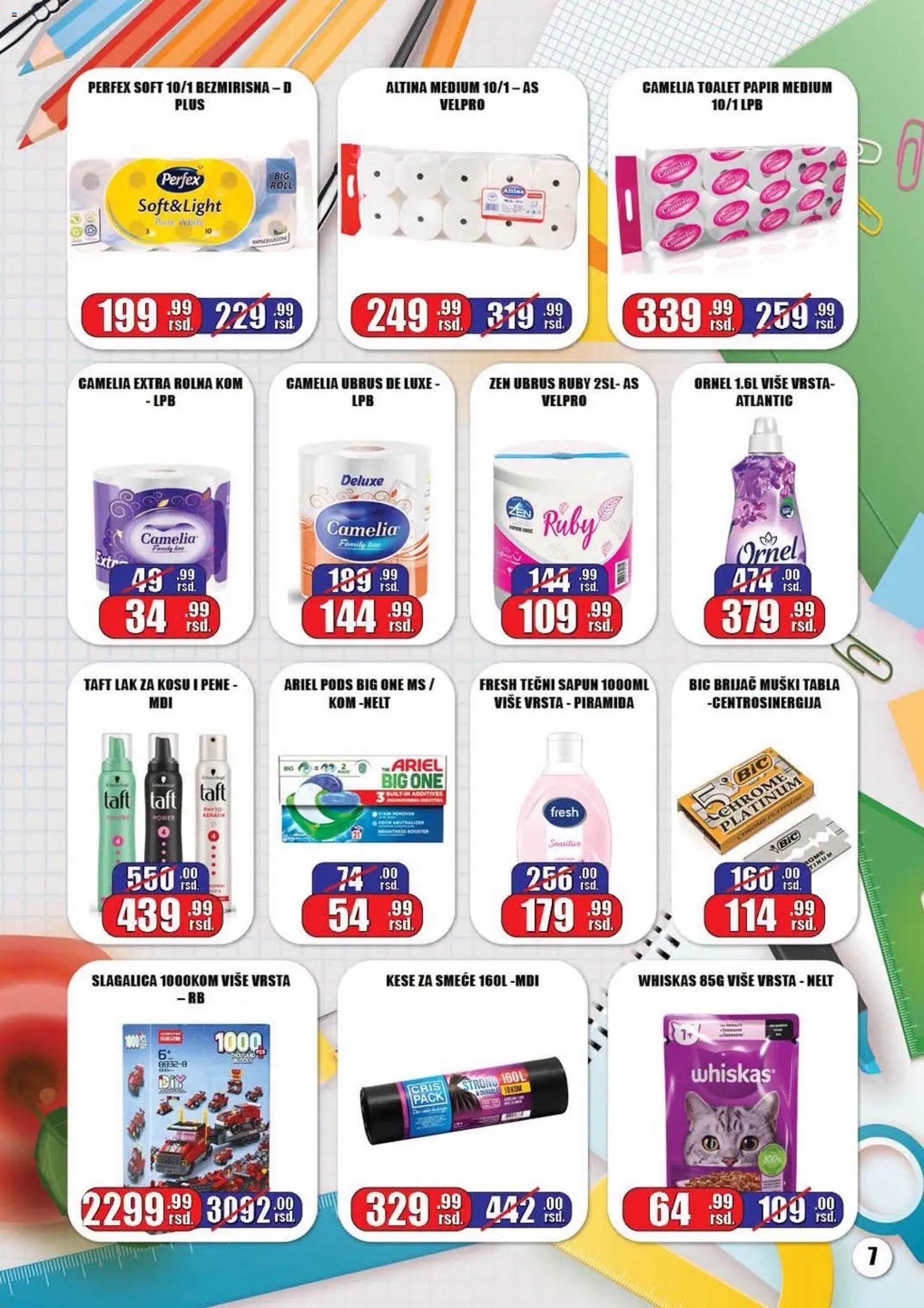 Gala MARKET katalog - važi od 05.09.2026 | Strana: 7 | Proizvode: Tečni sapun, Toalet papir, Sapun, Whiskas