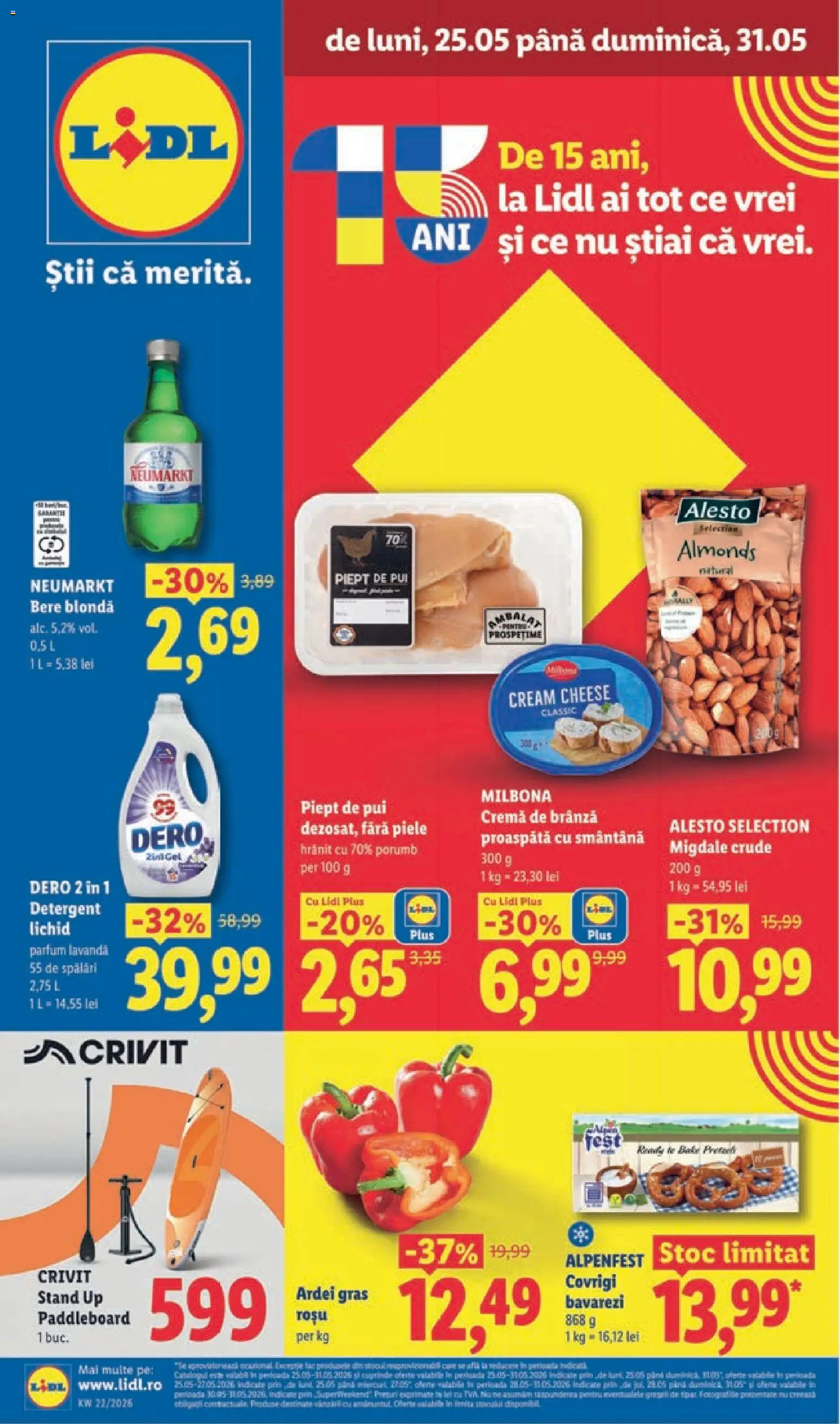 Noul catalog Lidl – valabil de la 25.05.2026 | Pagină: 1 | Produse: Hacıyatmaz Kedi Oyuncağı, Brânză, Bere, Smântână