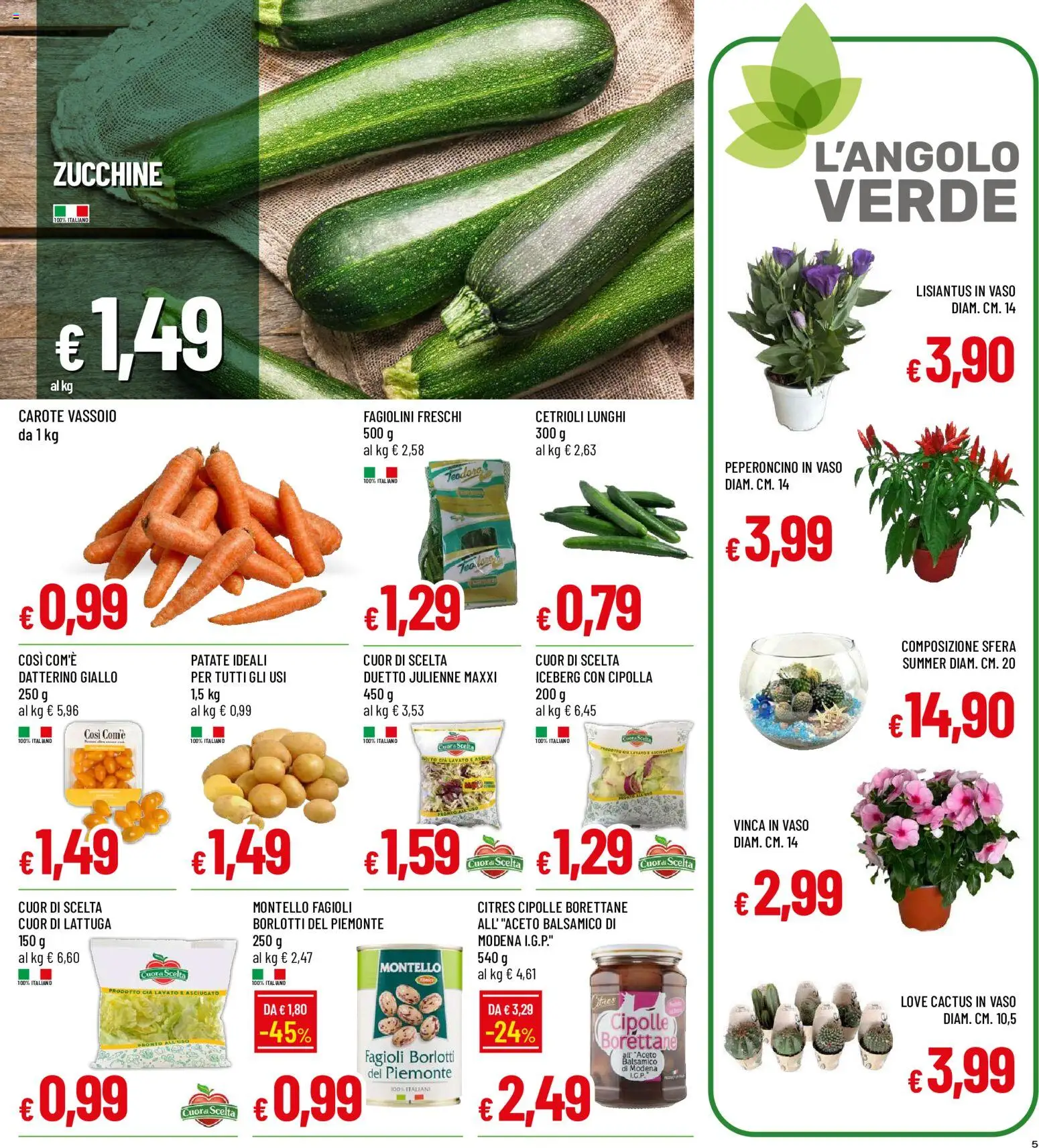 Volantino Galassia del 25/06/2026 | Pagina: 5 | Prodotti: Carote, Aceto, Vassoio, Vaso