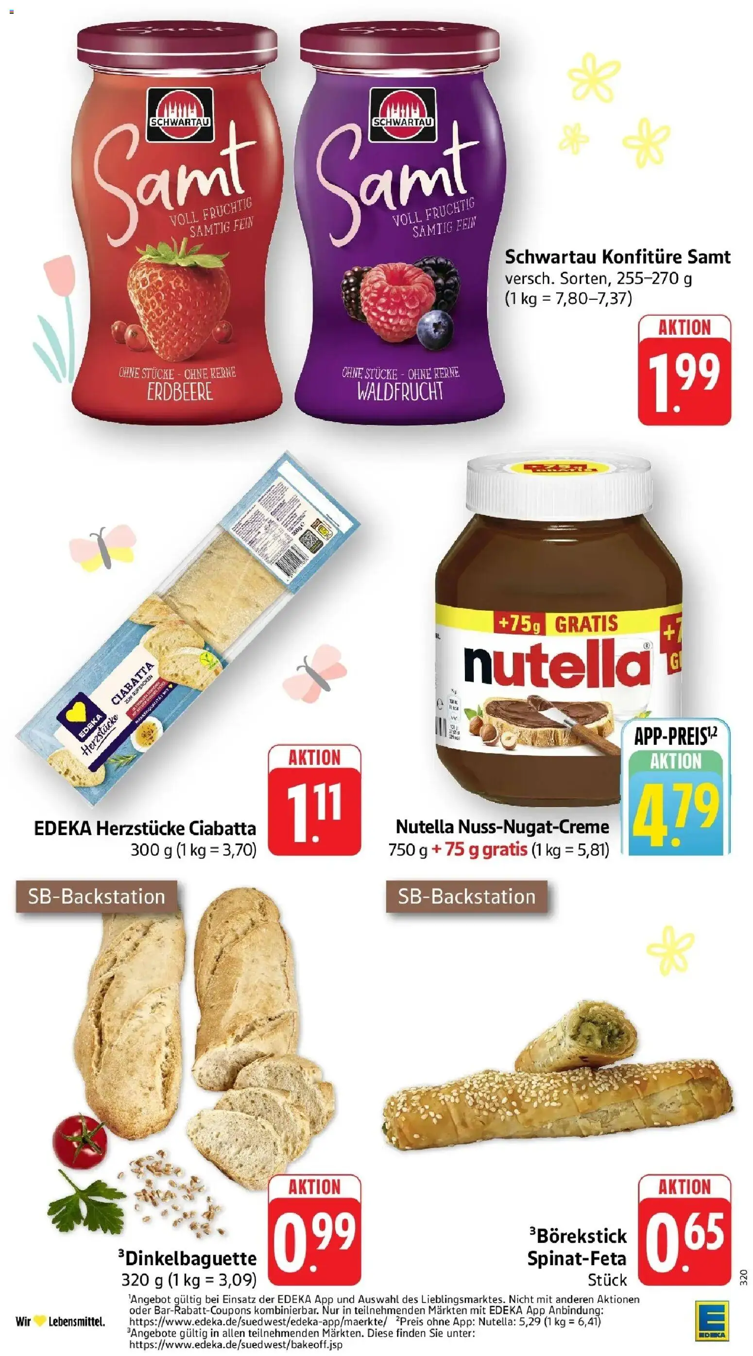 Edeka prospekt Bitburg	 – gültig ab 23.03.2026 | Seite: 25 | Produkte: Schwartau samt, Baguette, Nutella
