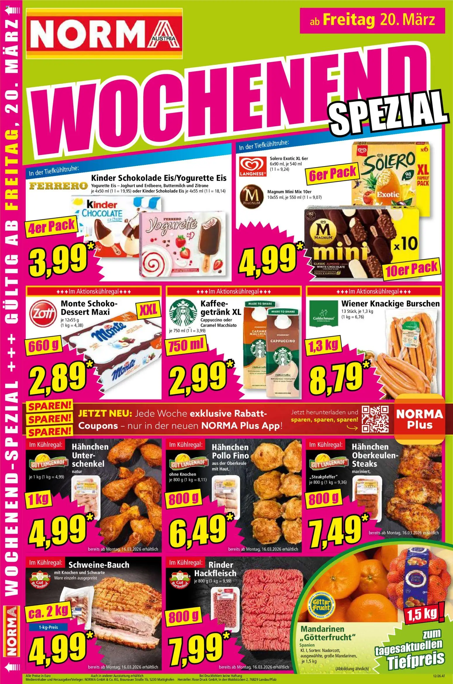 Norma Flugblatt gültig ab 16.03.2026 | Seite: 18 | Produkte: Mandarinen, Zitrone, Joghurt, Kaffee