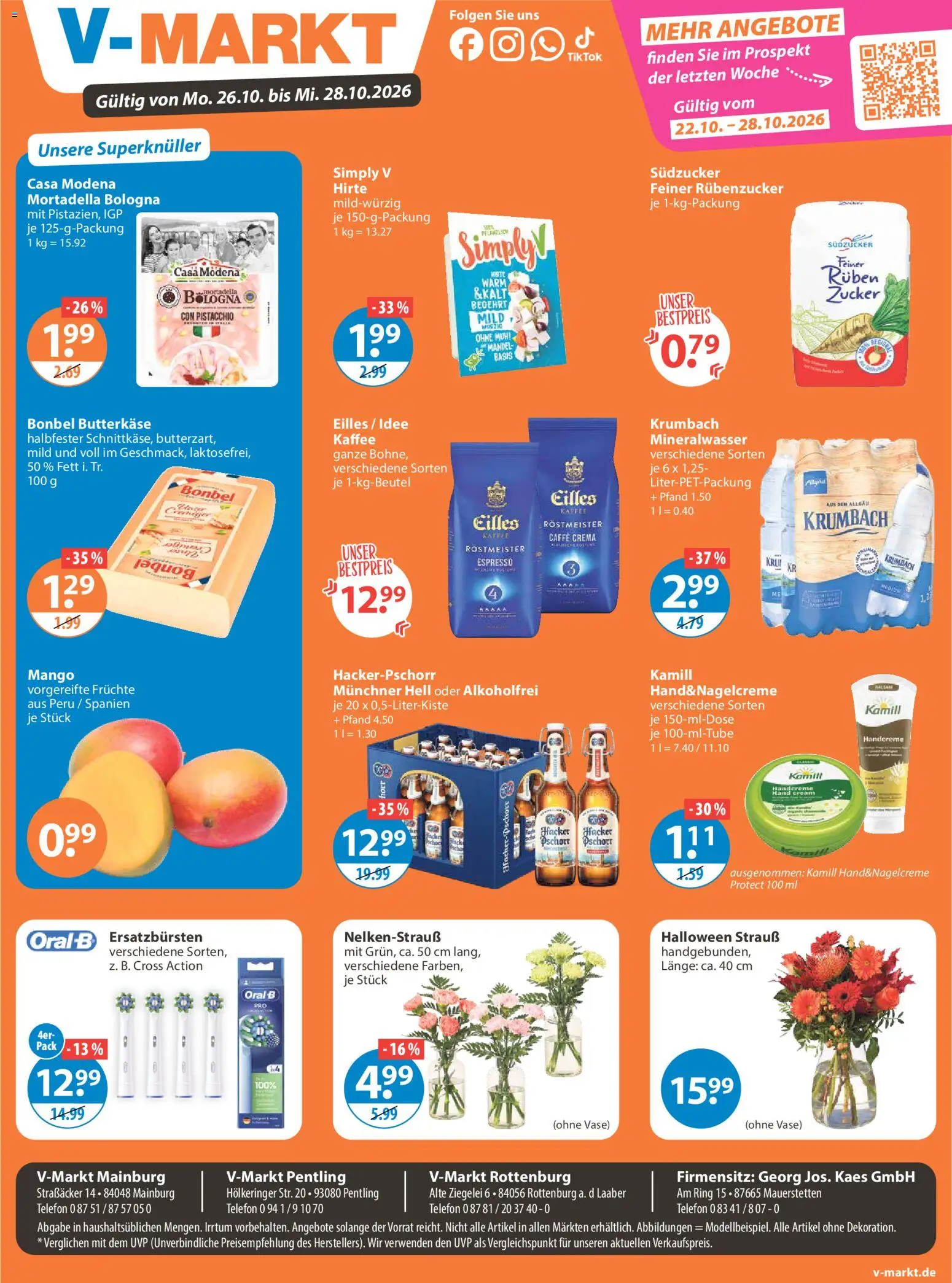 V-Markt Angebote – gültig ab 22.10.2026 | Seite: 23 | Produkte: Kaffee, Vase, Zucker, Telefon