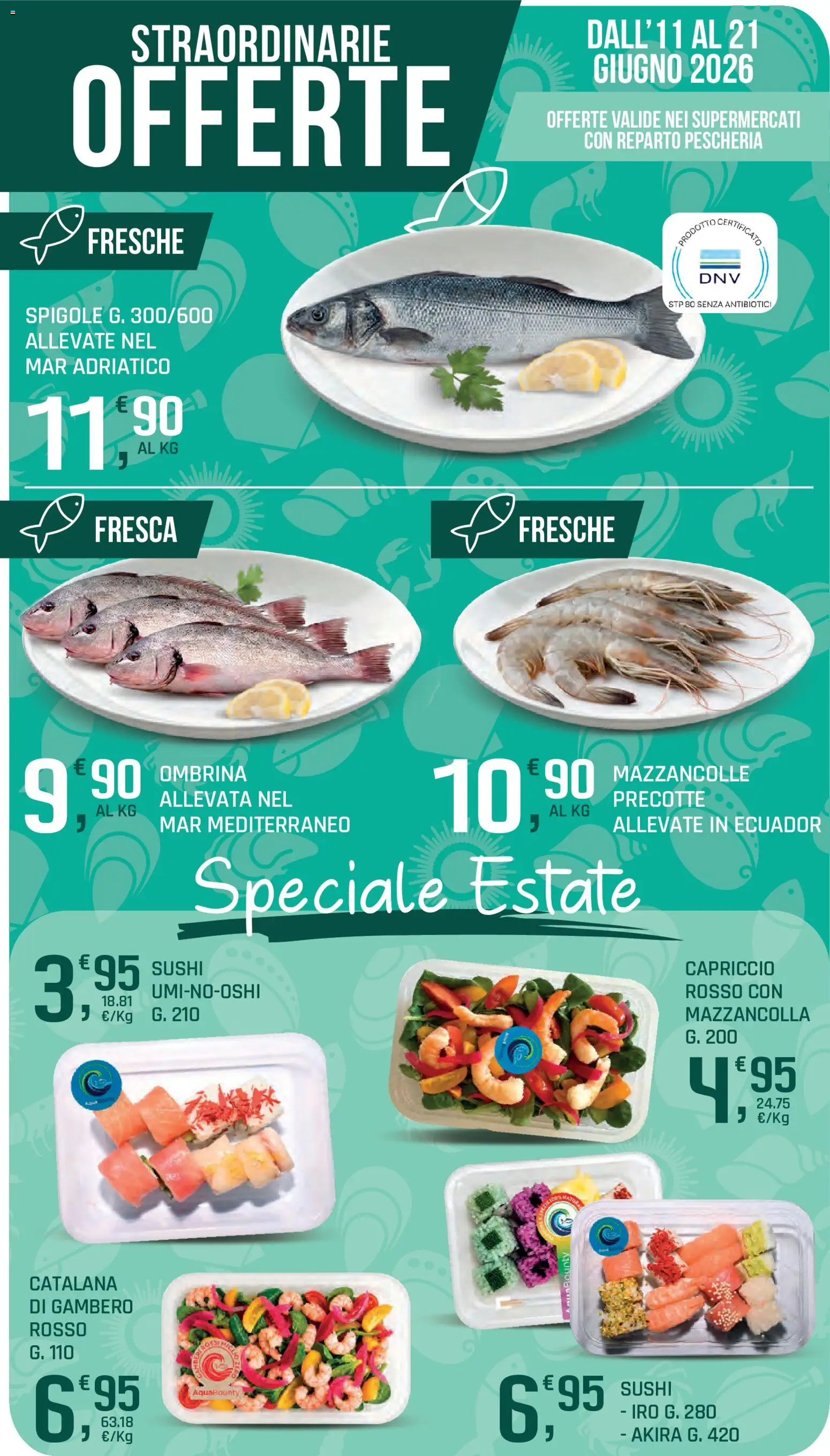 Volantino DOK del 11.06.2026 | Pagina: 21 | Prodotti: Mazzancolle, Sushi