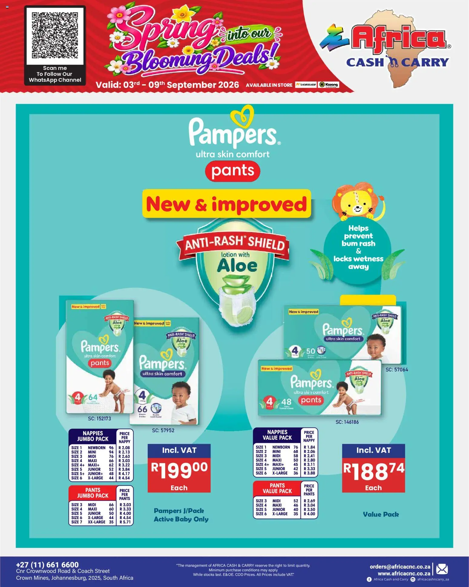 New Africa Cash & Carry catalogue – valid from 03/09/2026 | Page: 70 | Products: Pants, Nappies, Lotion