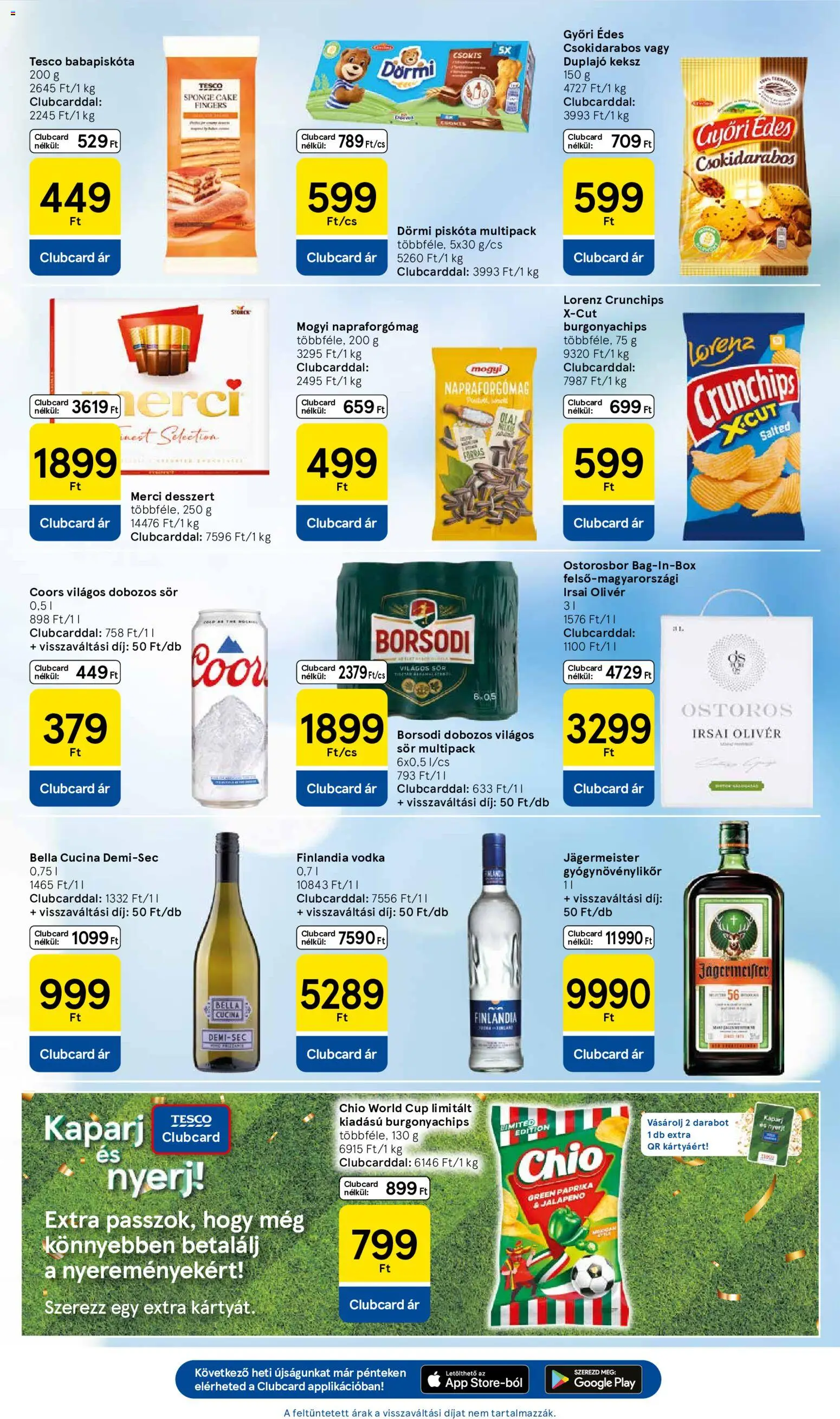 Tesco akciós ujság - amely érvényes a következő dátumtól: 11.06.2026 | Oldal: 7 | Termékek: Jägermeister, Babapiskóta, Sör, Vodka