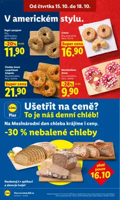 Náhled letáku Bagel s posypem, 110 g, pšeničné pečivo, 100 g = 10,82 Kč od 15.10.2026 | Strana: 16