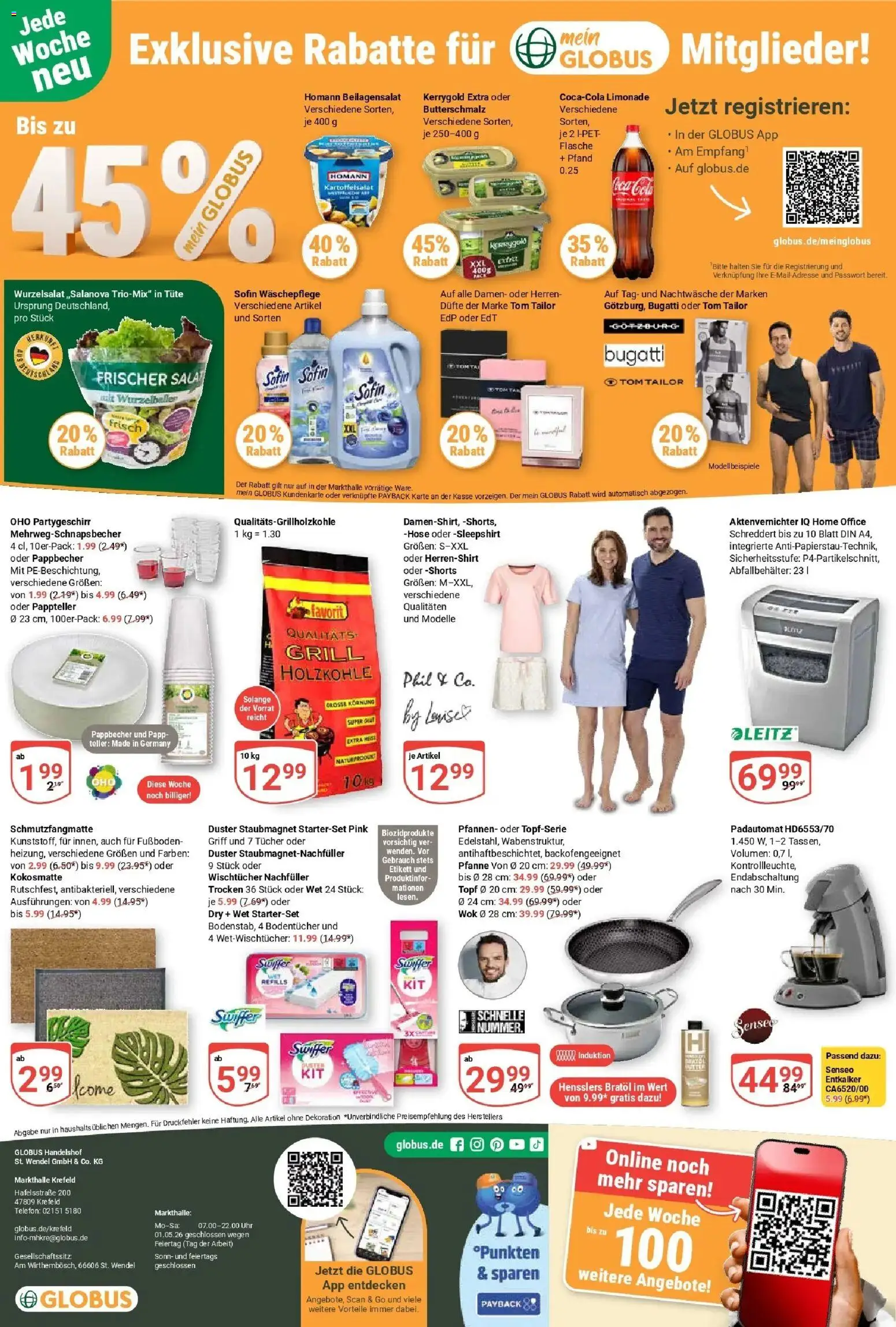 Globus Prospekt Krefeld	 – gültig ab 27.04.2026 | Seite: 24 | Produkte: Senseo, Butterschmalz, Hose, Swiffer