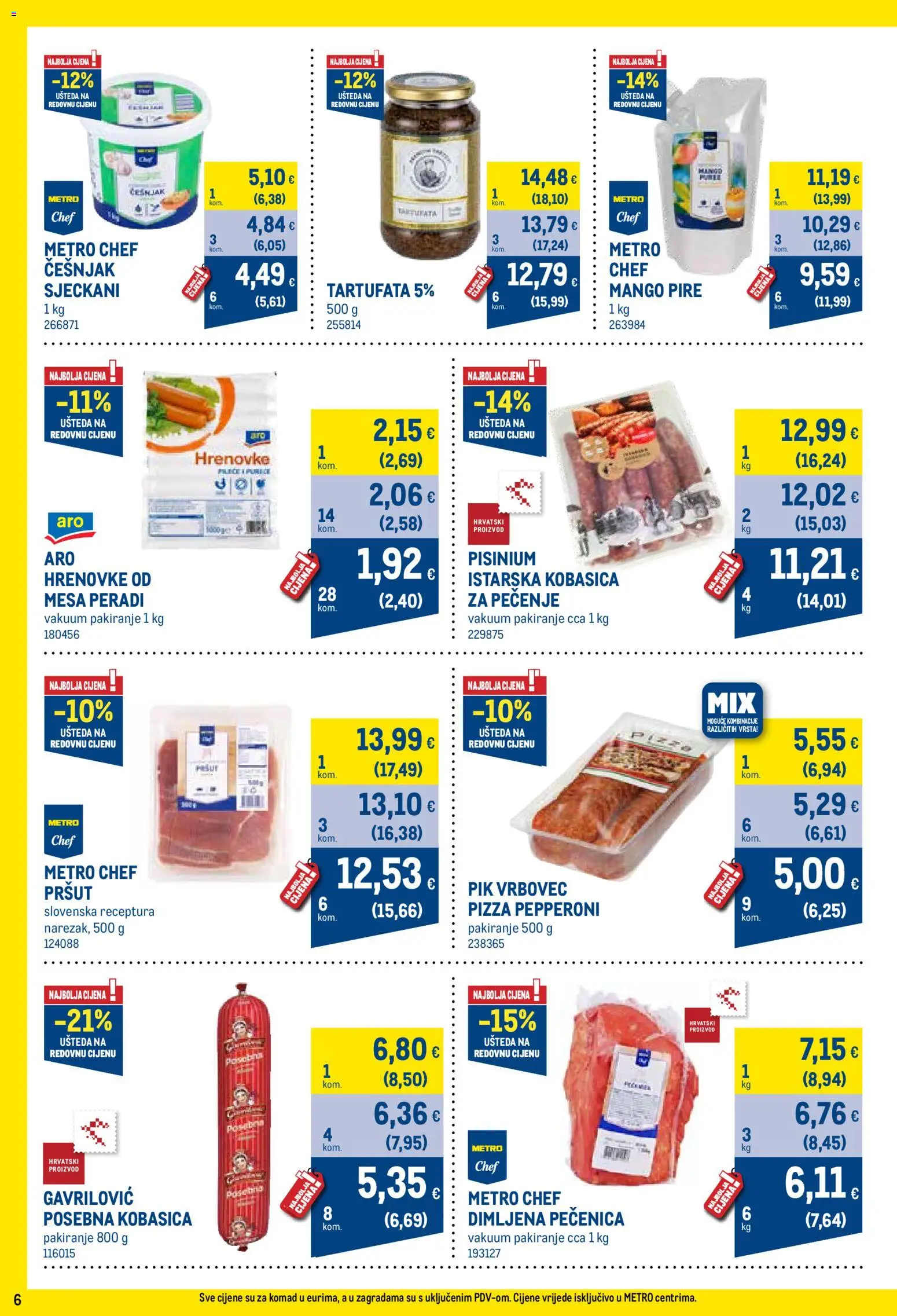 Metro katalog | vrijedi od 01.07.2026 | Stranica: 6 | Proizvodi: Pizza, Mango, Češnjak, Pik Vrbovec