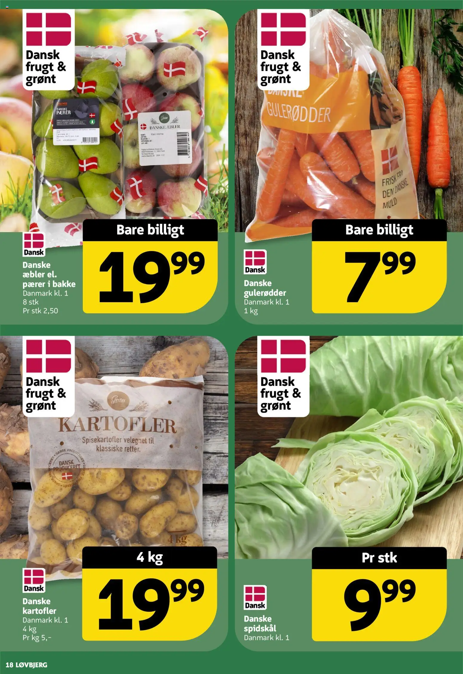 Løvbjerg tilbudsavis – gyldig fra 16/10/2026 | Side: 18 | Produkter: Æbler, Gulerødder, Kartofler, Spidskål