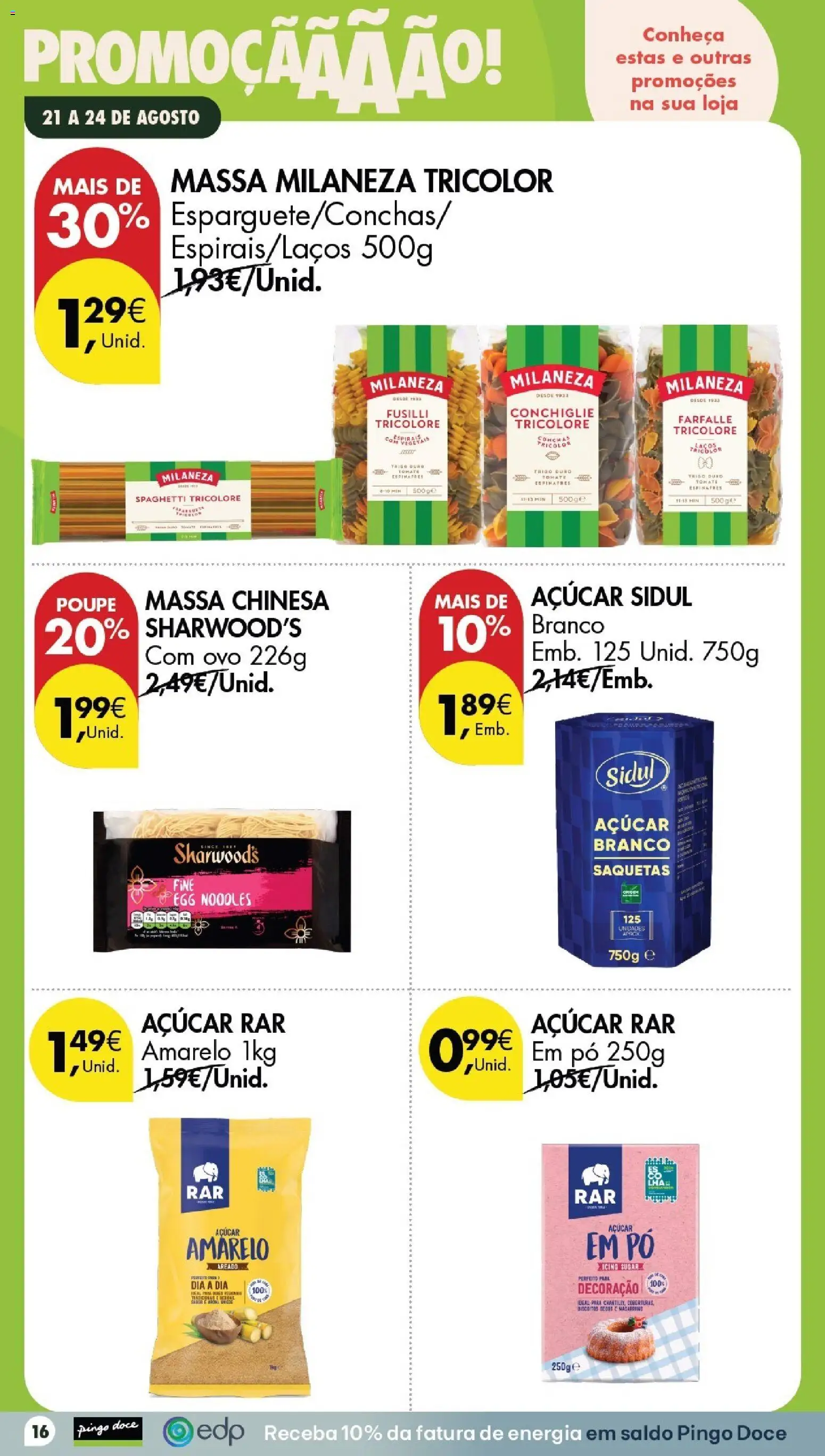 Pingo Doce Poupe este Fim de Semana │ válido de 21/08/2026 | Página: 16 | Produtos: Decoração, Saquetas, Tomate, Massa milaneza