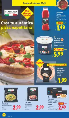 Vista previa Lidl folleto válido desde el 21/09/2026 | Página: 44 | Productos: Pizza, Tomate, Pasta, Tomate triturado