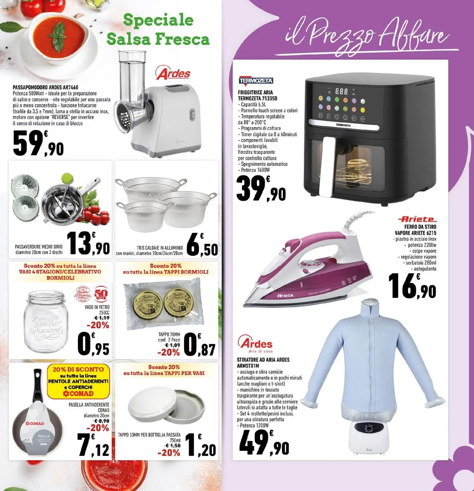 Volantino Conad del 29/07/2026 | Pagina: 29 | Prodotti: Padella, Alluminio, Tritacarne, Friggitrice