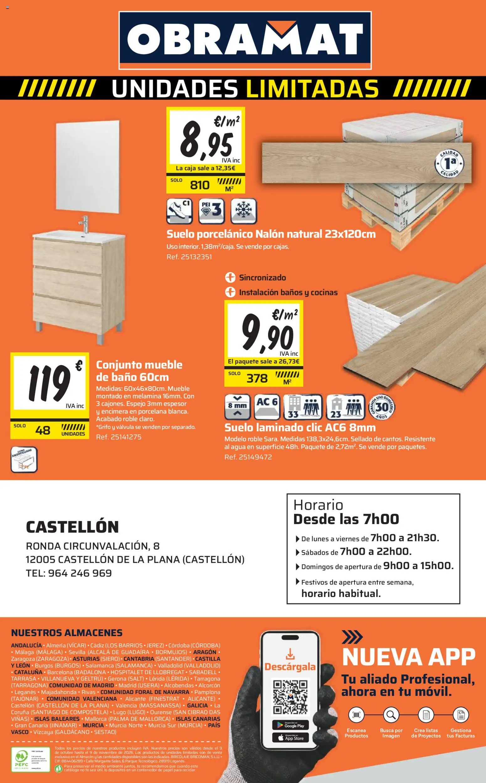 Obramat - Reformas Otono Imprenta Almacenes 06 Castellon 2026 │ válido desde el 09/10/2026 | Página: 80 | Productos: Agua, Suelo laminado, Baño, Espejo