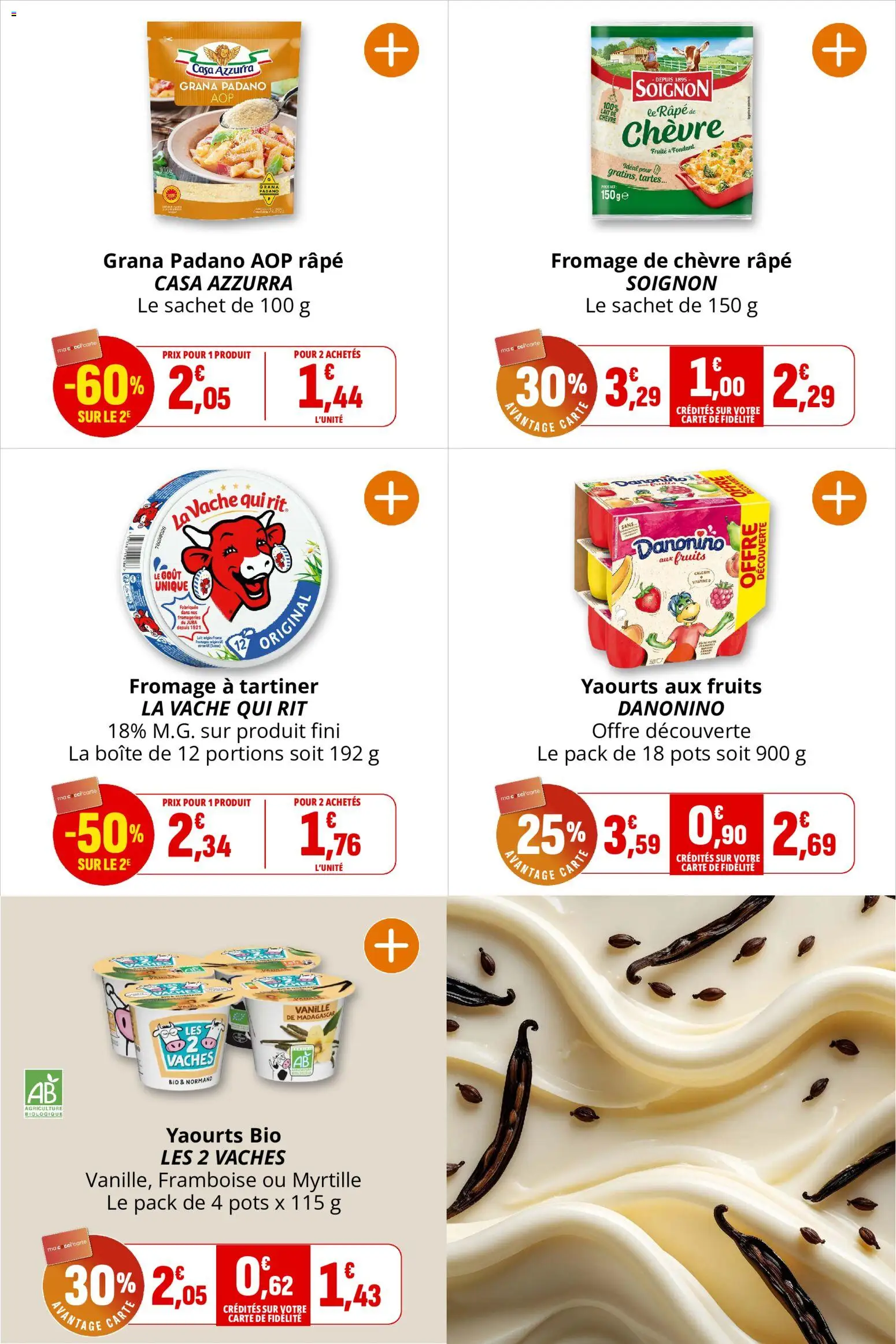 {H1} | Page: 17 | Produits: Framboise, Vanille, Grana padano, Fromage à tartiner