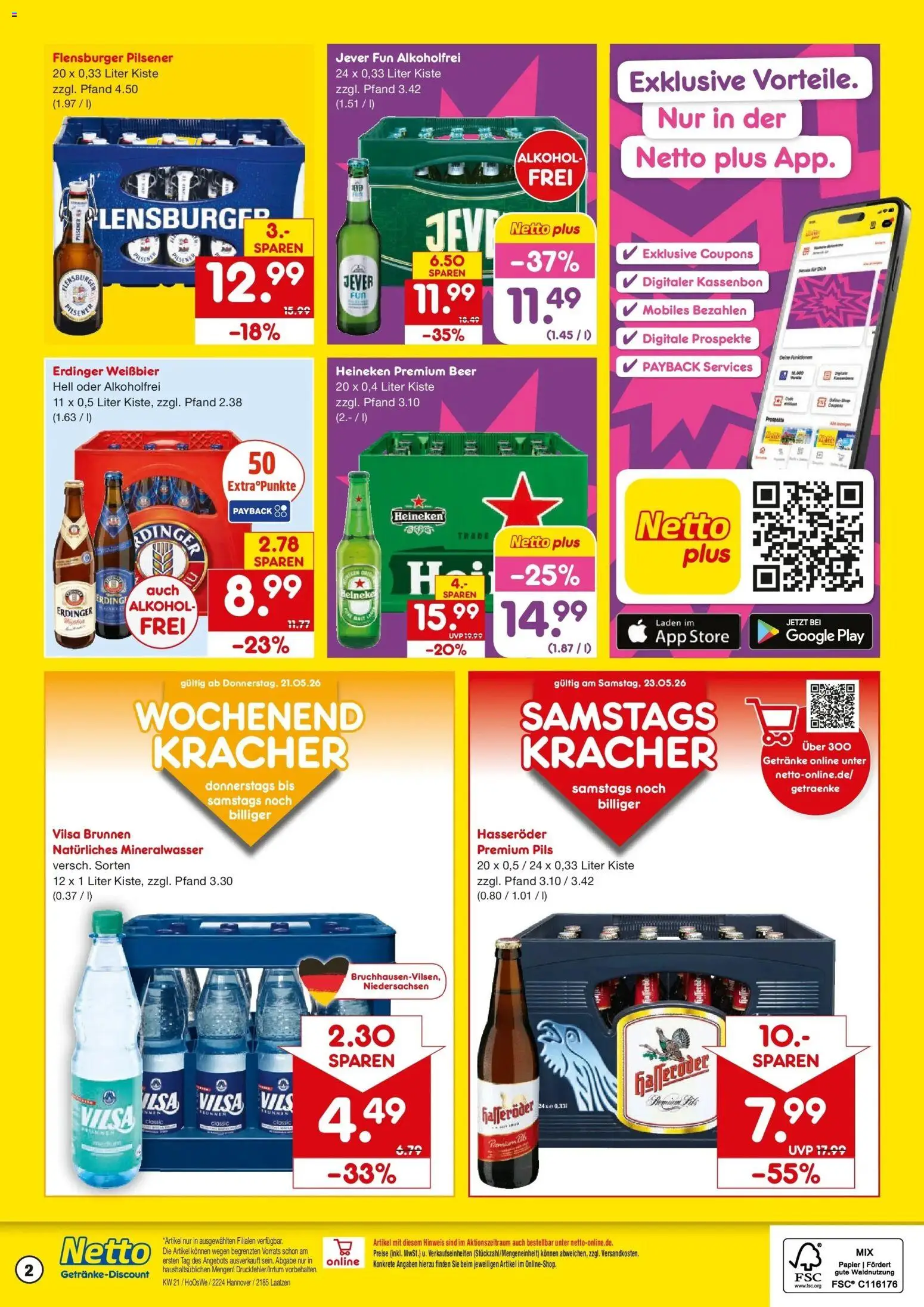 Netto Marken-Discount Prospekt Hannover	 – gültig ab 17.05.2026 | Seite: 2 | Produkte: Weißbier, Pils, Jever, Hasseröder