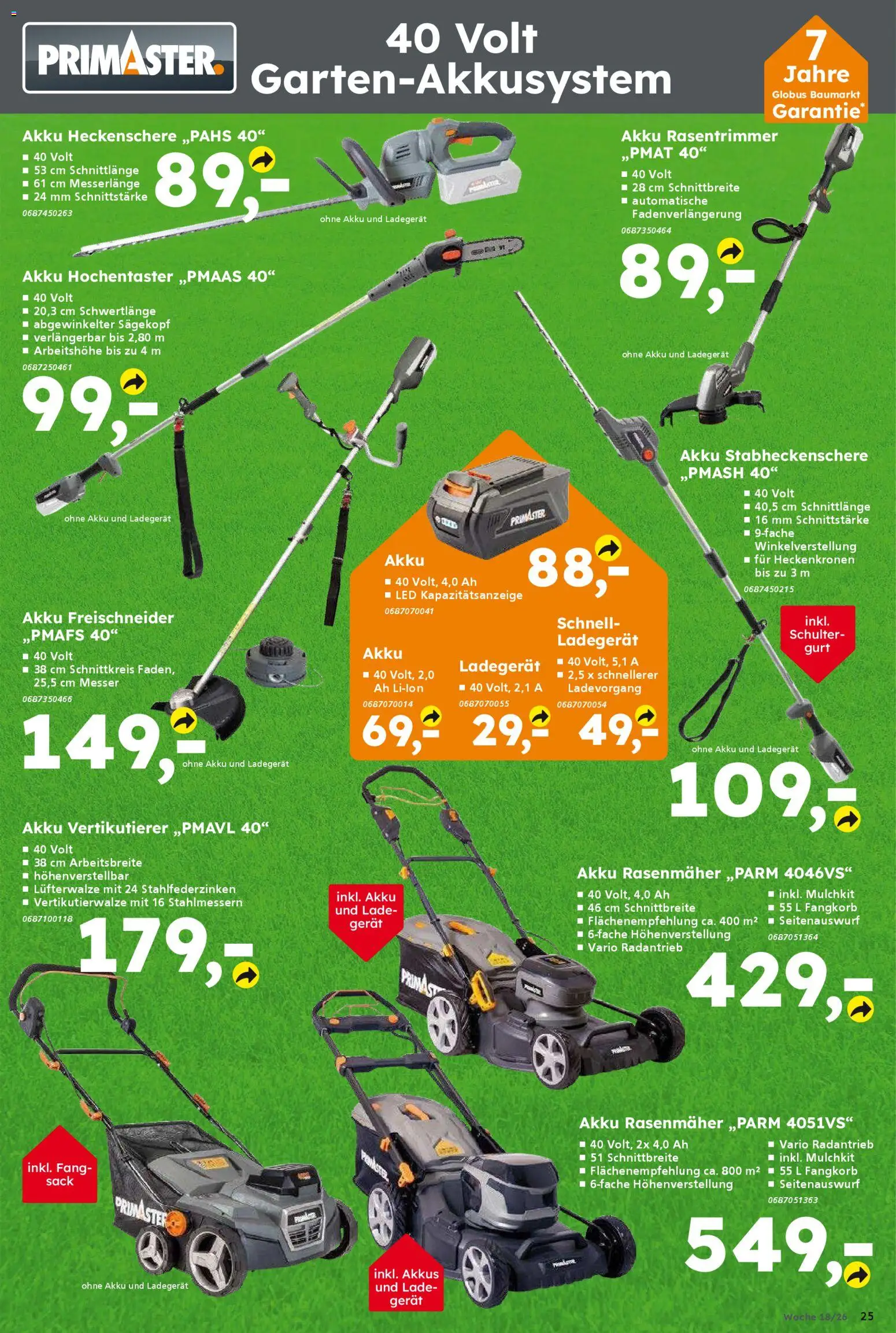 Globus Baumarkt - Prospekt für Weinstadt-Endersbach – gültig ab 27.04.2026 | Seite: 25 | Produkte: Rasenmäher, Ladegerät