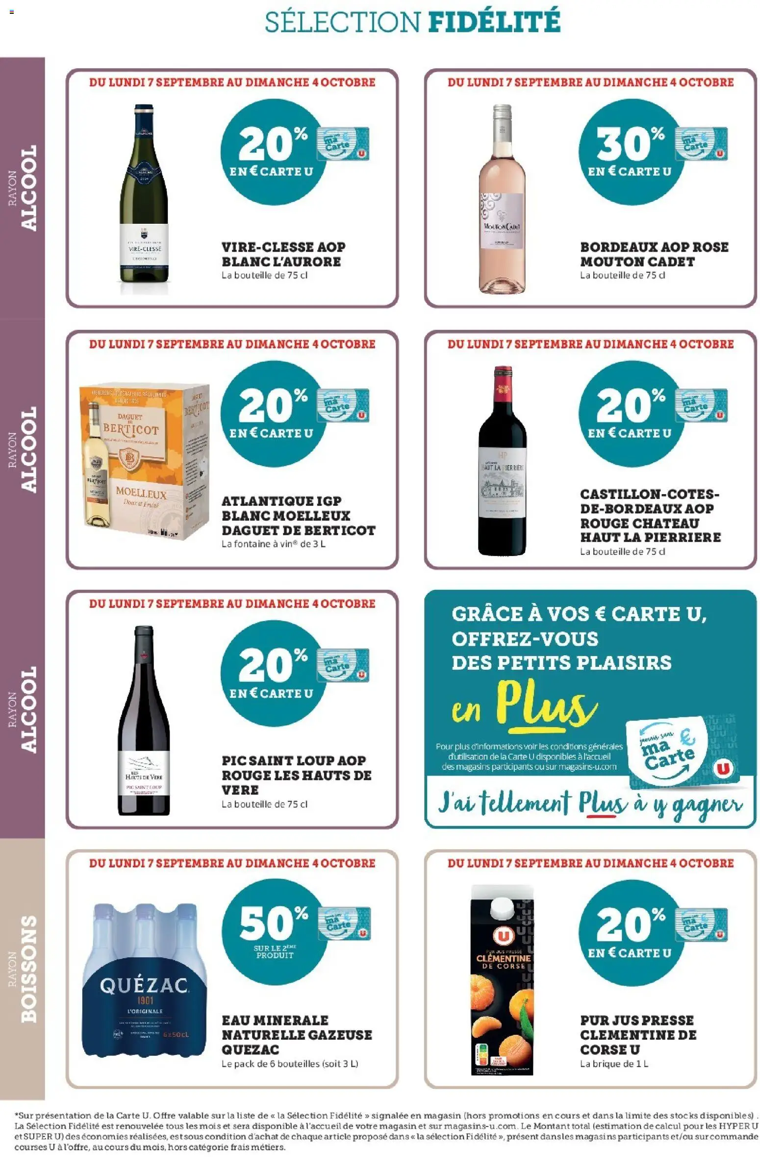 {H1} | Page: 14 | Produits: Eau minérale, Alcool, Clémentine, Jus