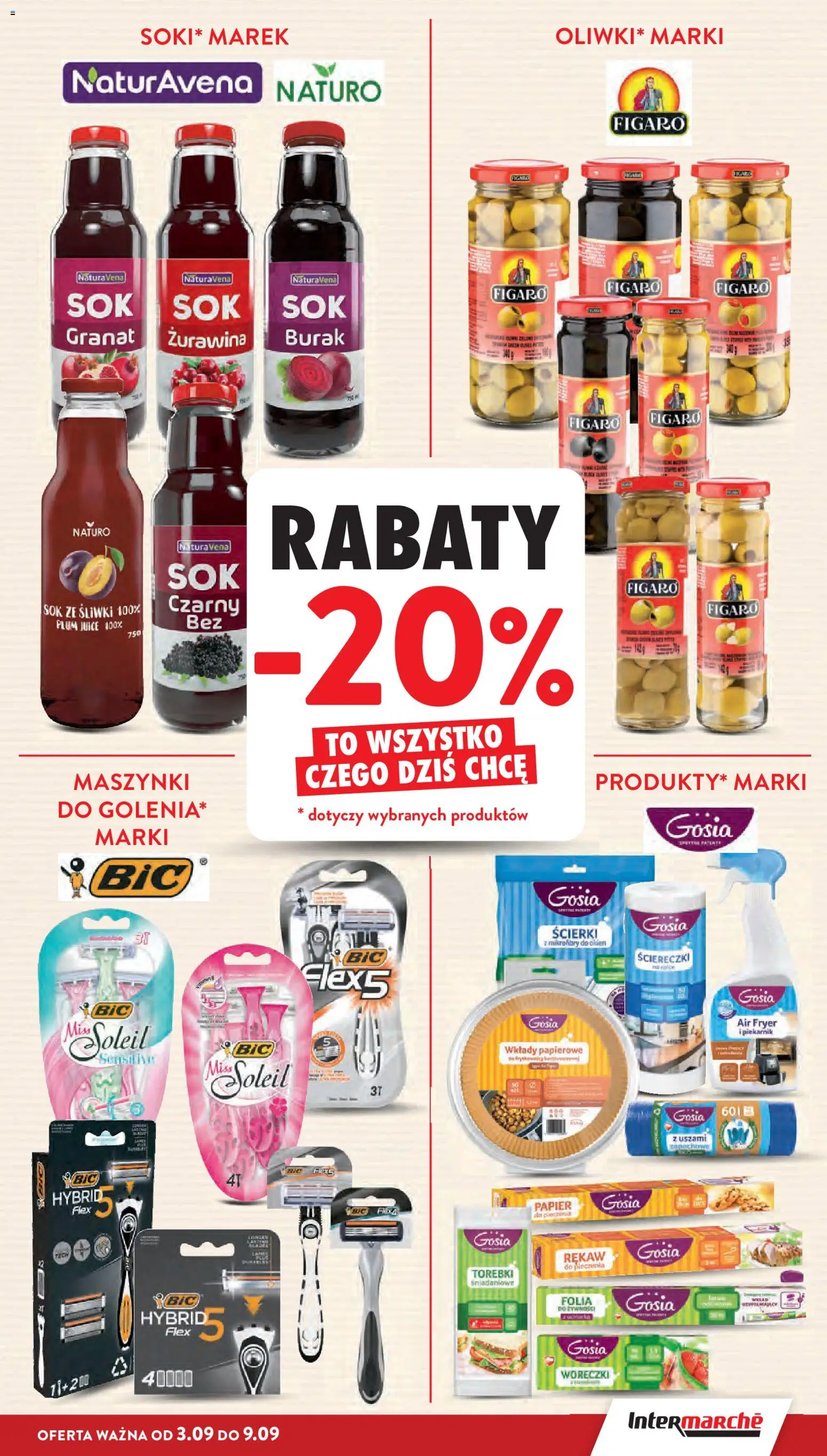Intermarche gazetka od 03.09.2026 | Strona: 7 | Produkty: Burak, Ściereczki, Sok, Torebki