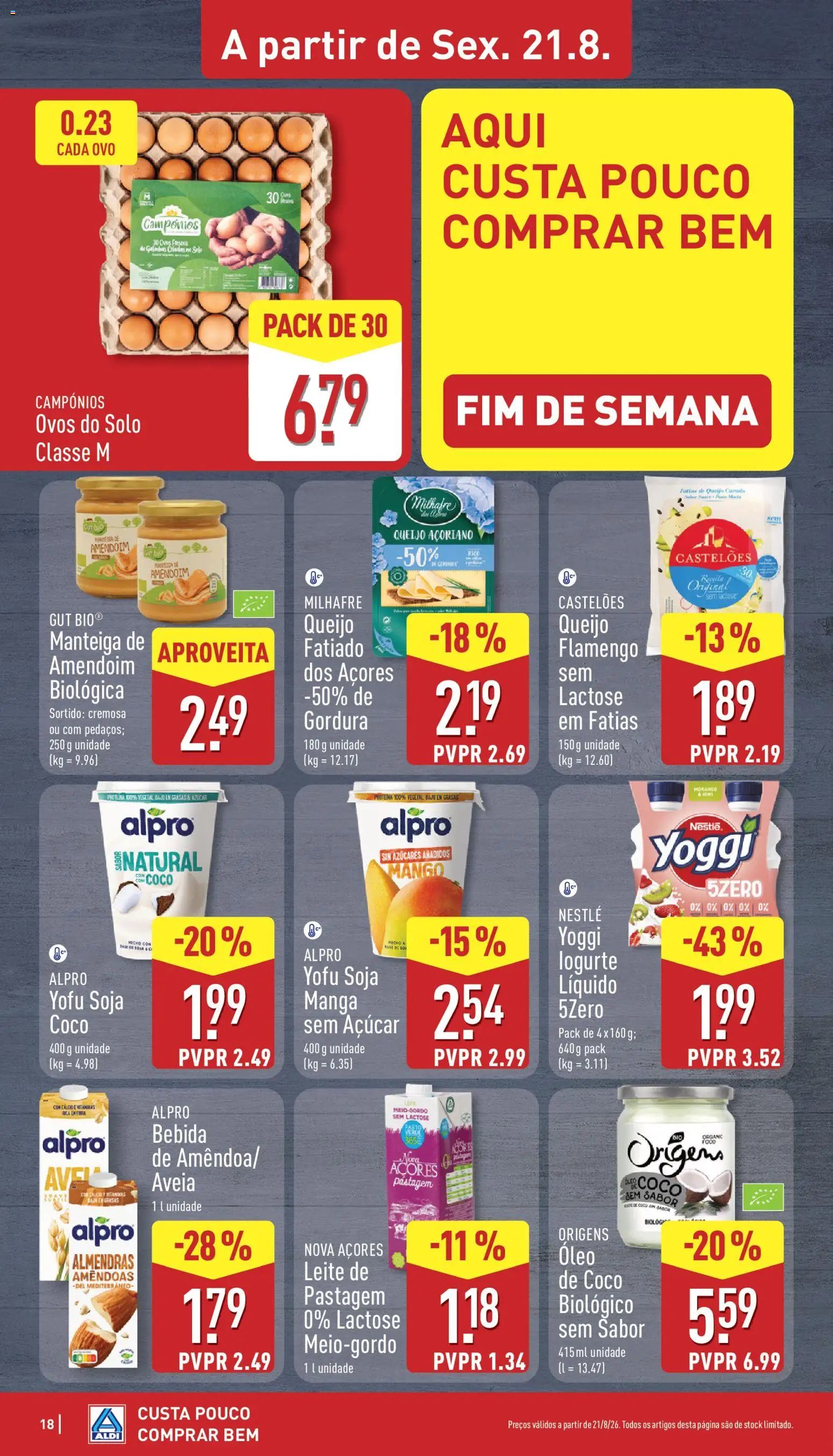 Aldi folheto │ válido de 17/08/2026 | Página: 18 | Produtos: Soja, Aveia, Manteiga, Bebida