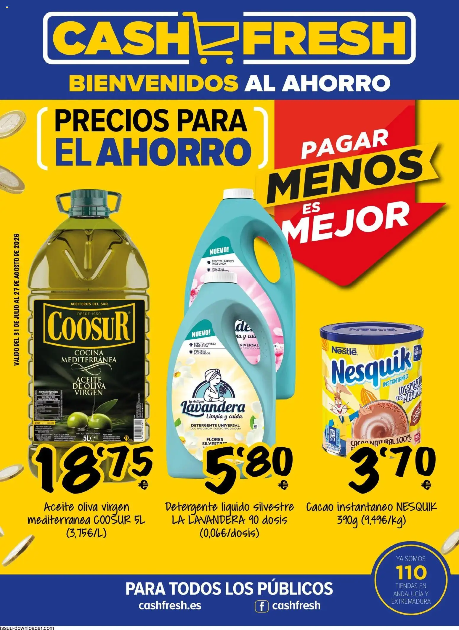 Cash Fresh folleto │ válido desde el 31/07/2026 | Página: 1 | Productos: Flores, Detergente líquido, Cocina, Cacao