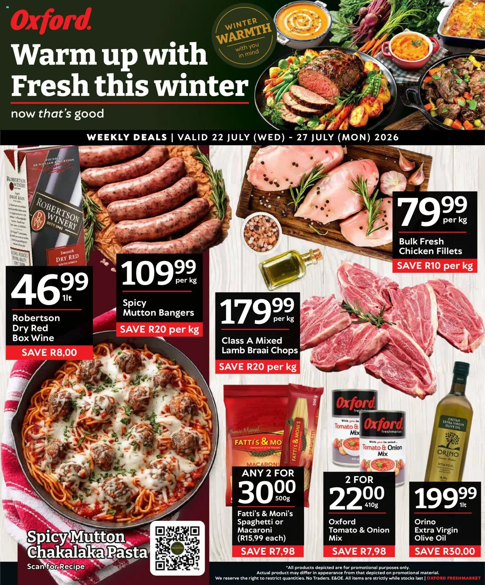 New Oxford Freshmarket catalogue – valid from 22/07/2026 | Page: 1 | Products: Oil, Wine, Chicken, Pasta