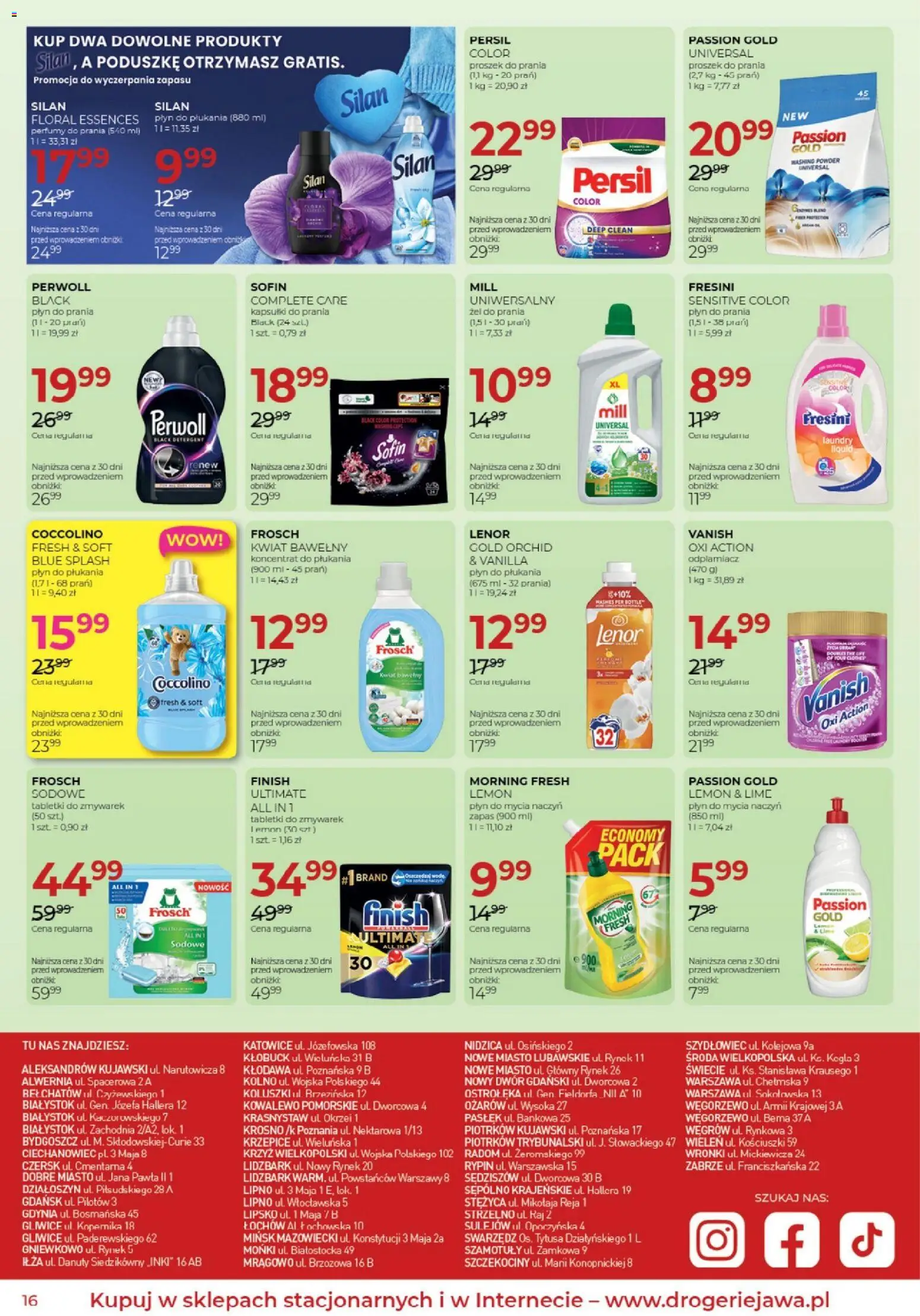 Jawa gazetka od 05.05.2026 | Strona: 16 | Produkty: Vanish, Persil, Coccolino, Detergent