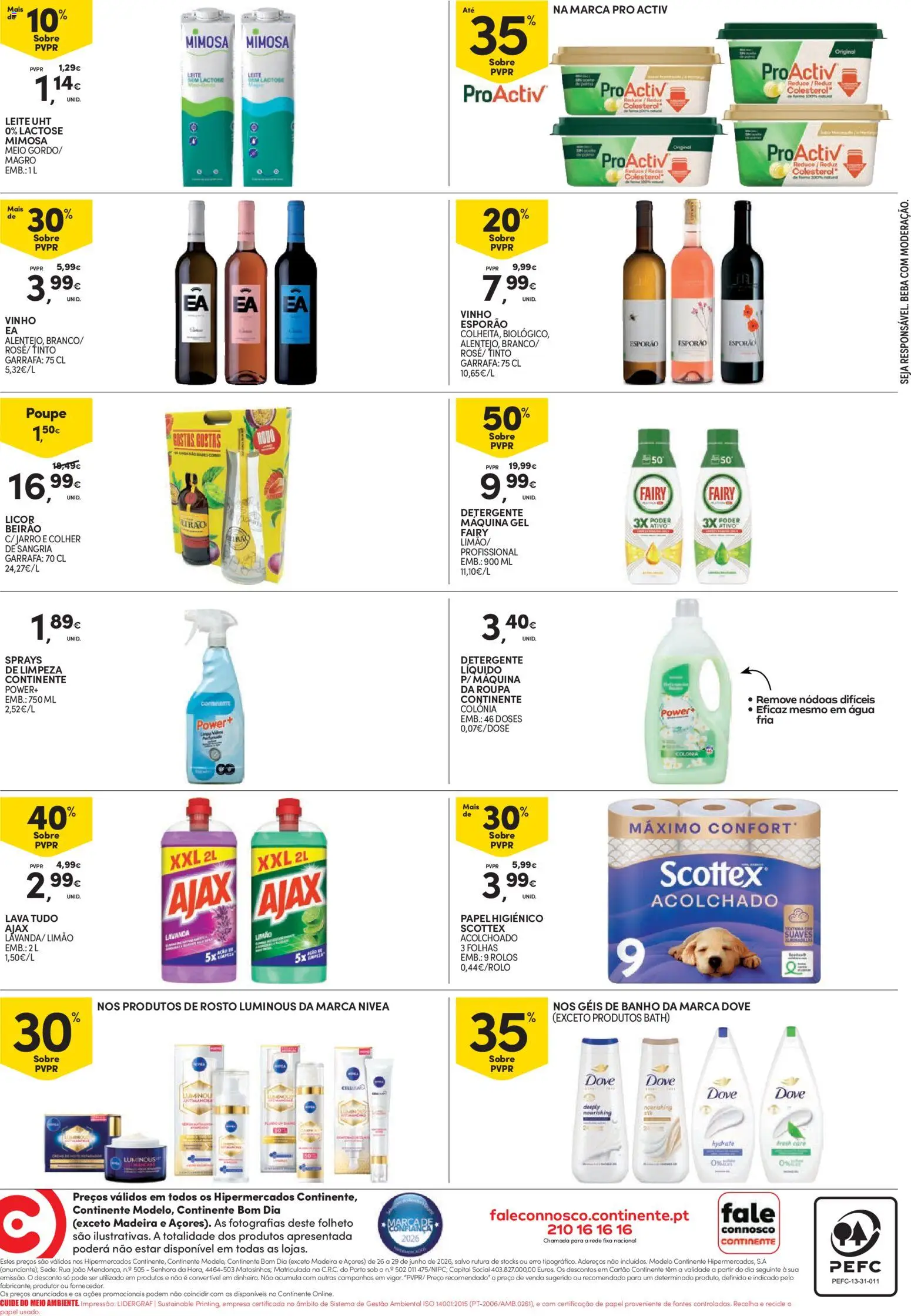 Continente Fim de Semana à Continente │ válido de 26/06/2026 | Página: 4 | Produtos: Papel higiénico, Detergente, Licor, Vinho