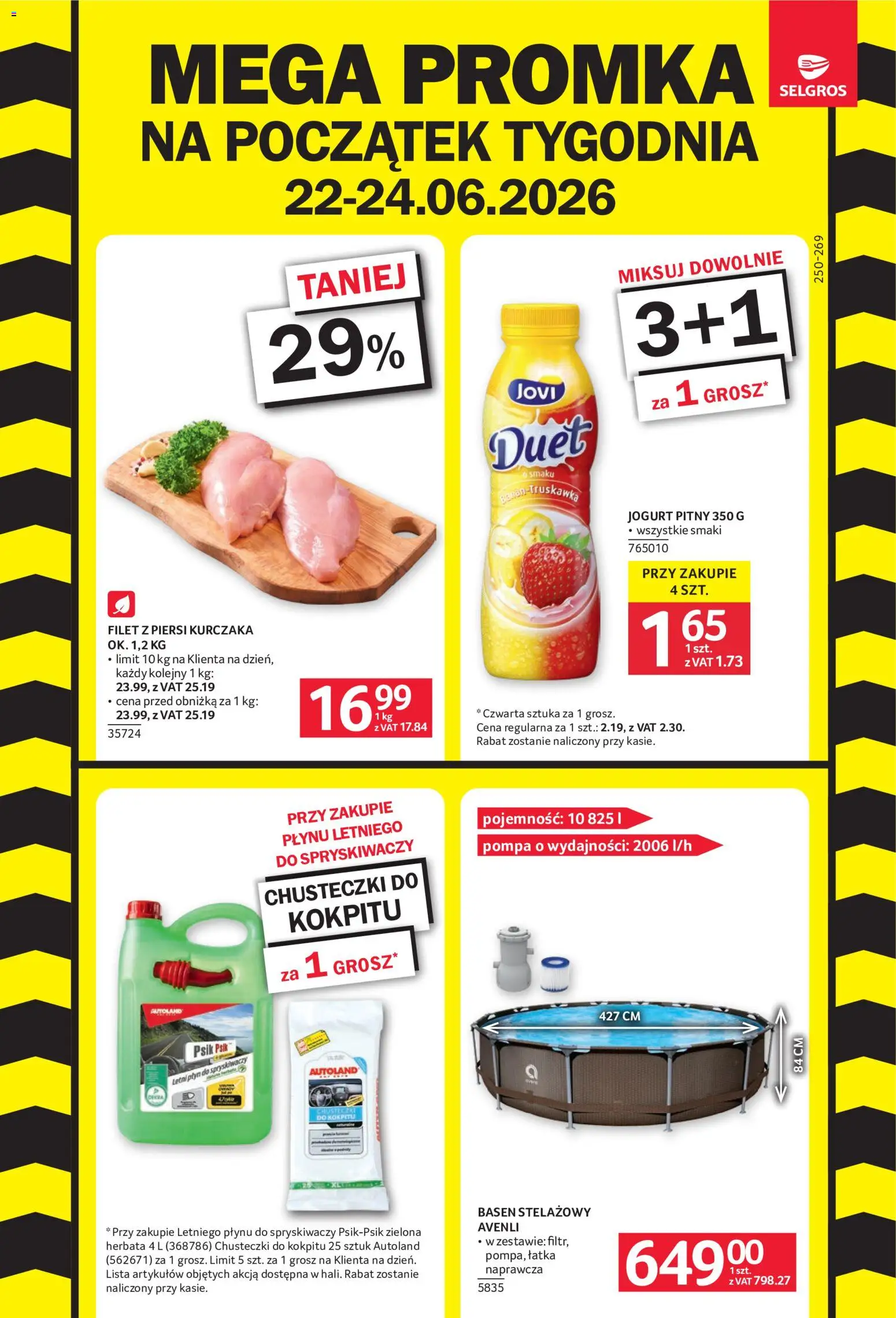 Selgros cash&carry gazetka - Mega Promka od 22.06.2026 | Strona: 1 | Produkty: Basen, Jogurt, Filet z piersi kurczaka, Herbata
