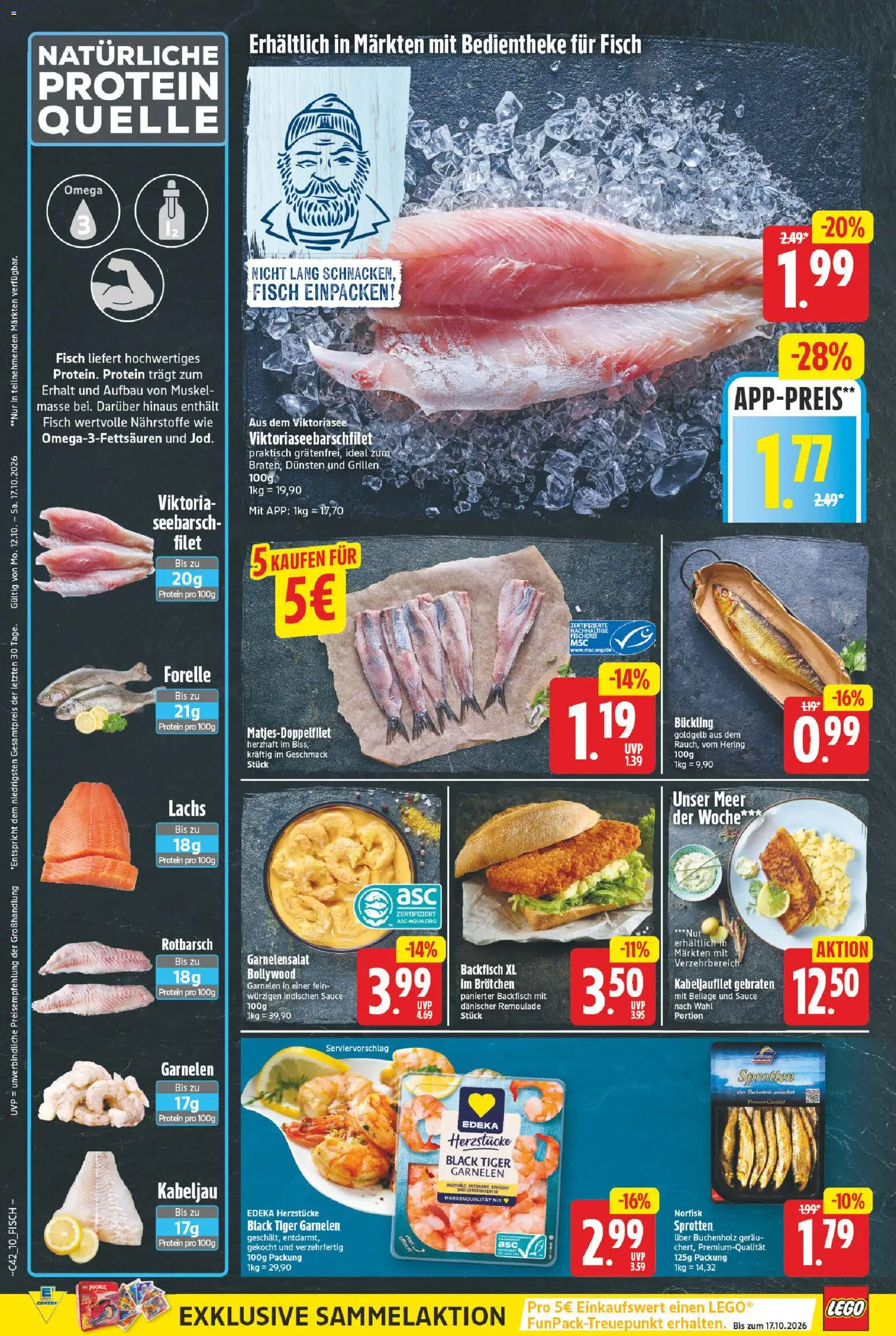 E center Prospekt – gültig ab 12.10.2026 | Seite: 10 | Produkte: Hering, Garnelen, Fisch, Tiger garnelen