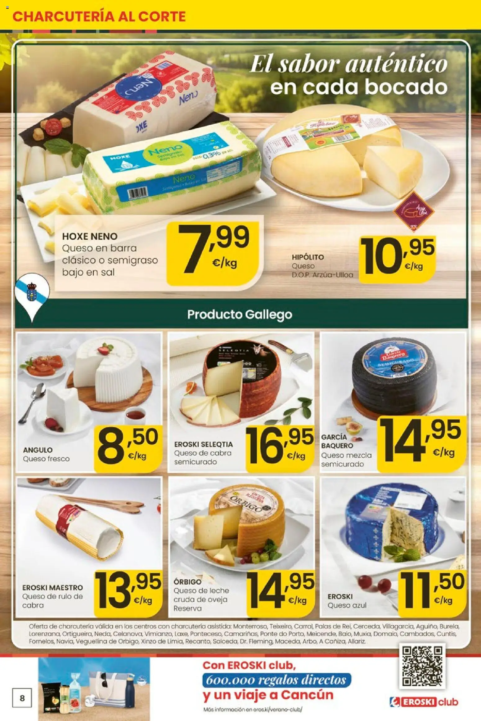 Eroski Ofertones de verano │ válido desde el 11.06.2026 | Página: 8 | Productos: Leche, Queso, Queso fresco