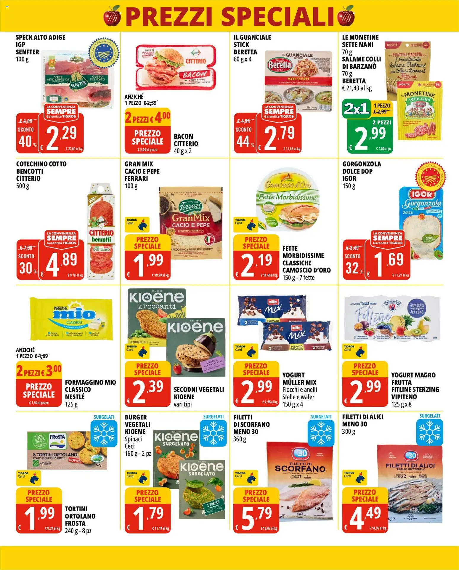 Volantino Tigros del 28/10/2026 | Pagina: 2 | Prodotti: Ceci, Ingredienti, Gorgonzola, Pecorino