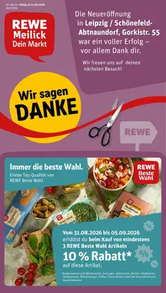 Rewe Prospekt Leipzig / Schönefeld-Abtnaundorf ab 31.08.2026 gültig