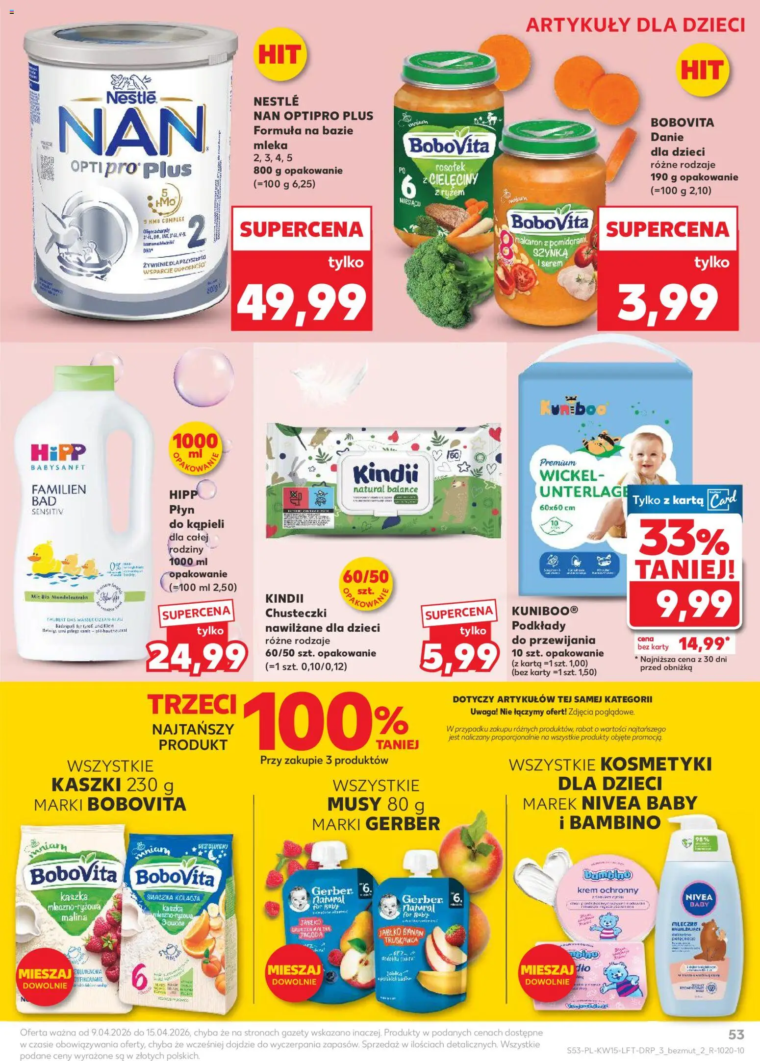 Kaufland gazetka od 09.04.2026 | Strona: 53 | Produkty: Malina, Mleka, Szynka, Makaron