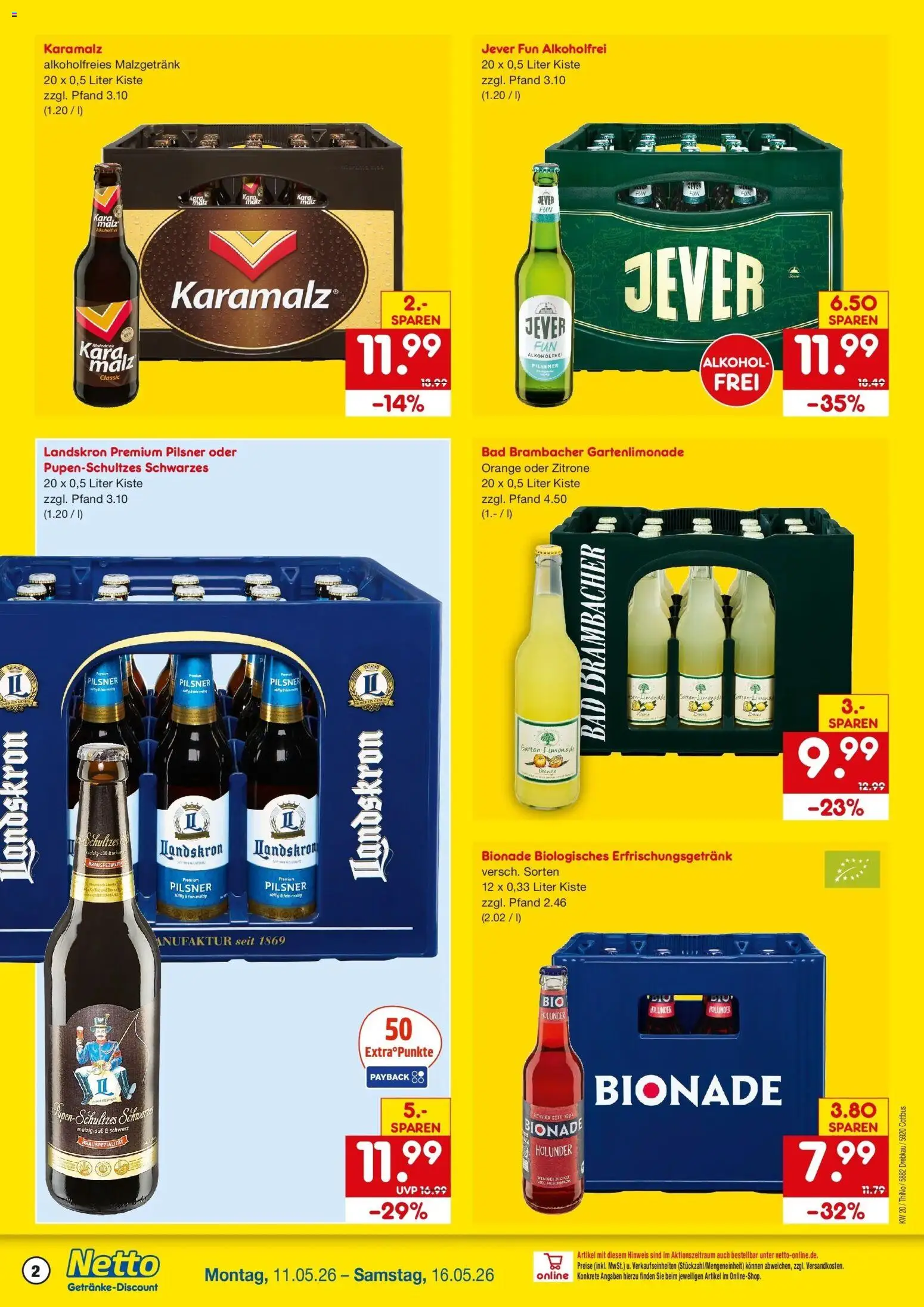Netto Marken-Discount Prospekt Cottbus	 – gültig ab 10.05.2026 | Seite: 2 | Produkte: Bad, Limonade, Bionade, Zitrone