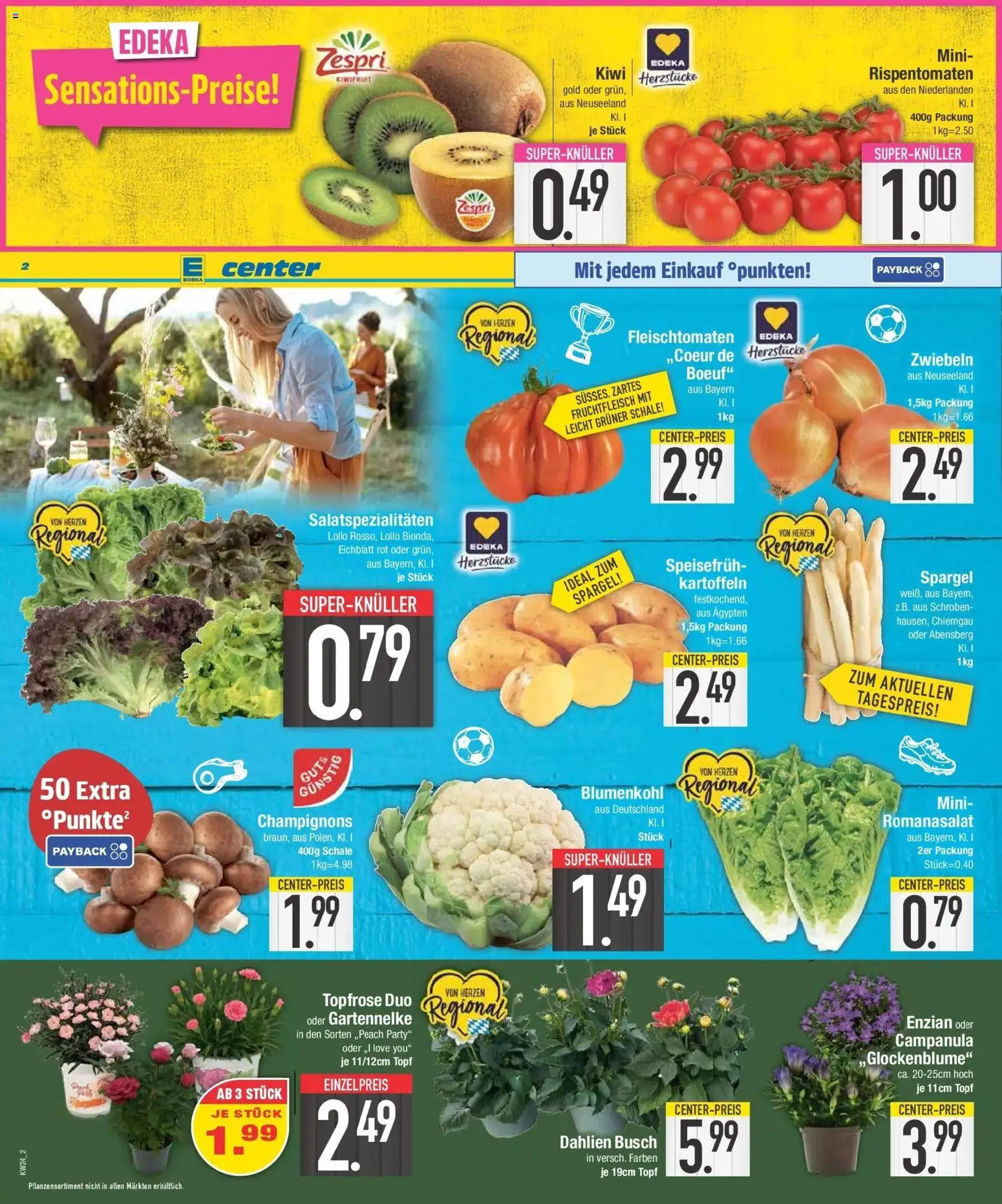 E center Prospekt Neuburg An Der Donau – gültig ab 08.06.2026 | Seite: 2 | Produkte: Spargel, Champignons, Kartoffeln, Kiwi