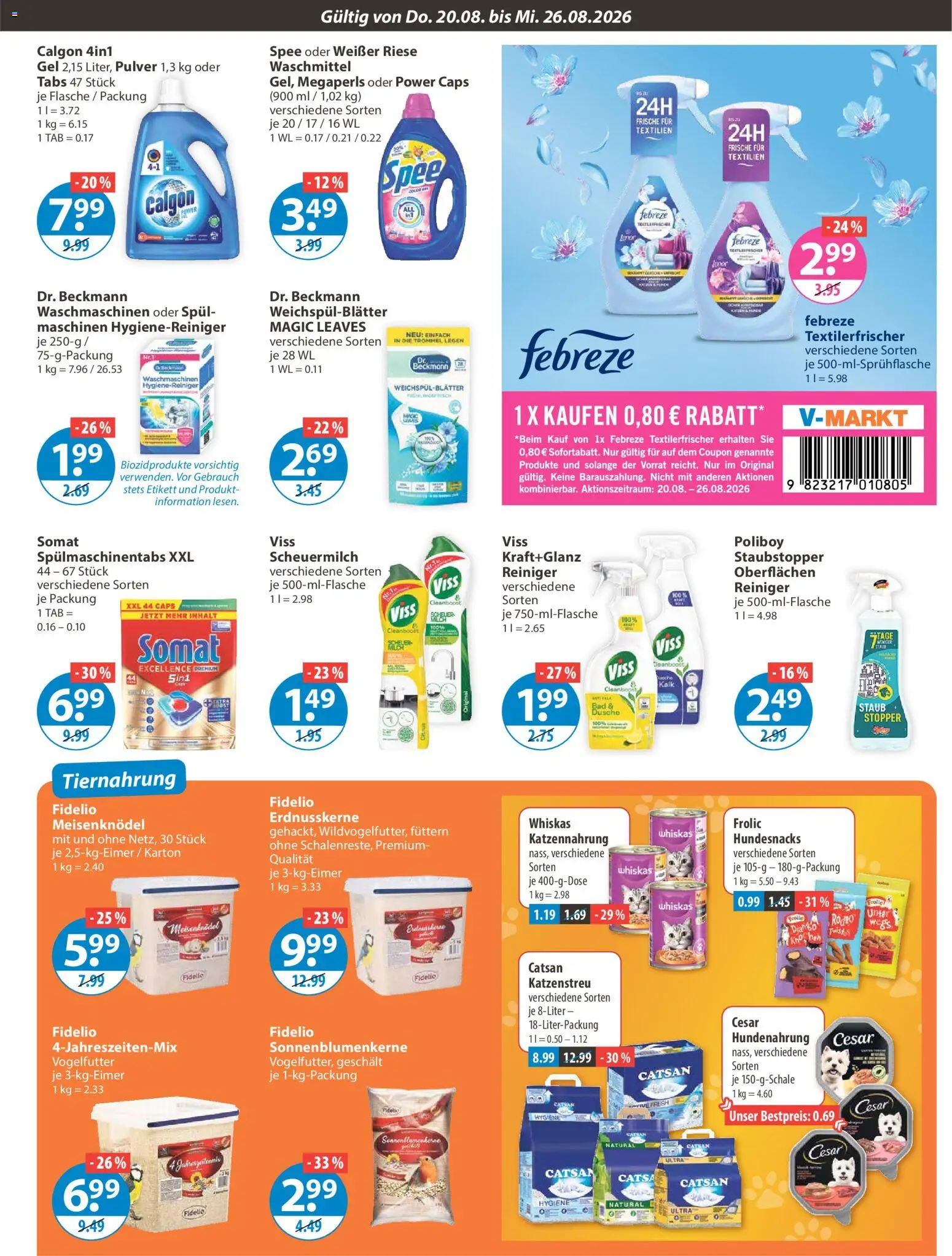 V-Markt Angebote – gültig ab 20.08.2026 | Seite: 11 | Produkte: Kalk, Spee, Waschmittel, Spülmaschinentabs