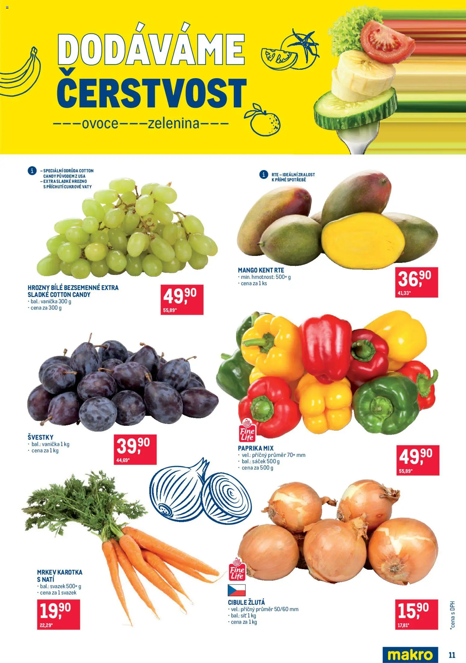 Makro leták - Pro milovníky jídla od 26.08.2026 | Strana: 11 | Produkty: Mango, Švestky, Zelenina, Ovoce zelenina