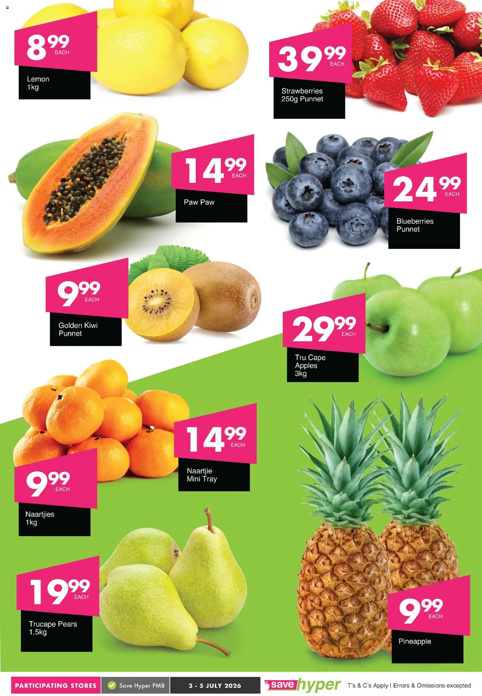 New Save catalogue – valid from 03/07/2026 | Page: 6 | Products: Blueberries, Apples, Pineapple, Strawberries