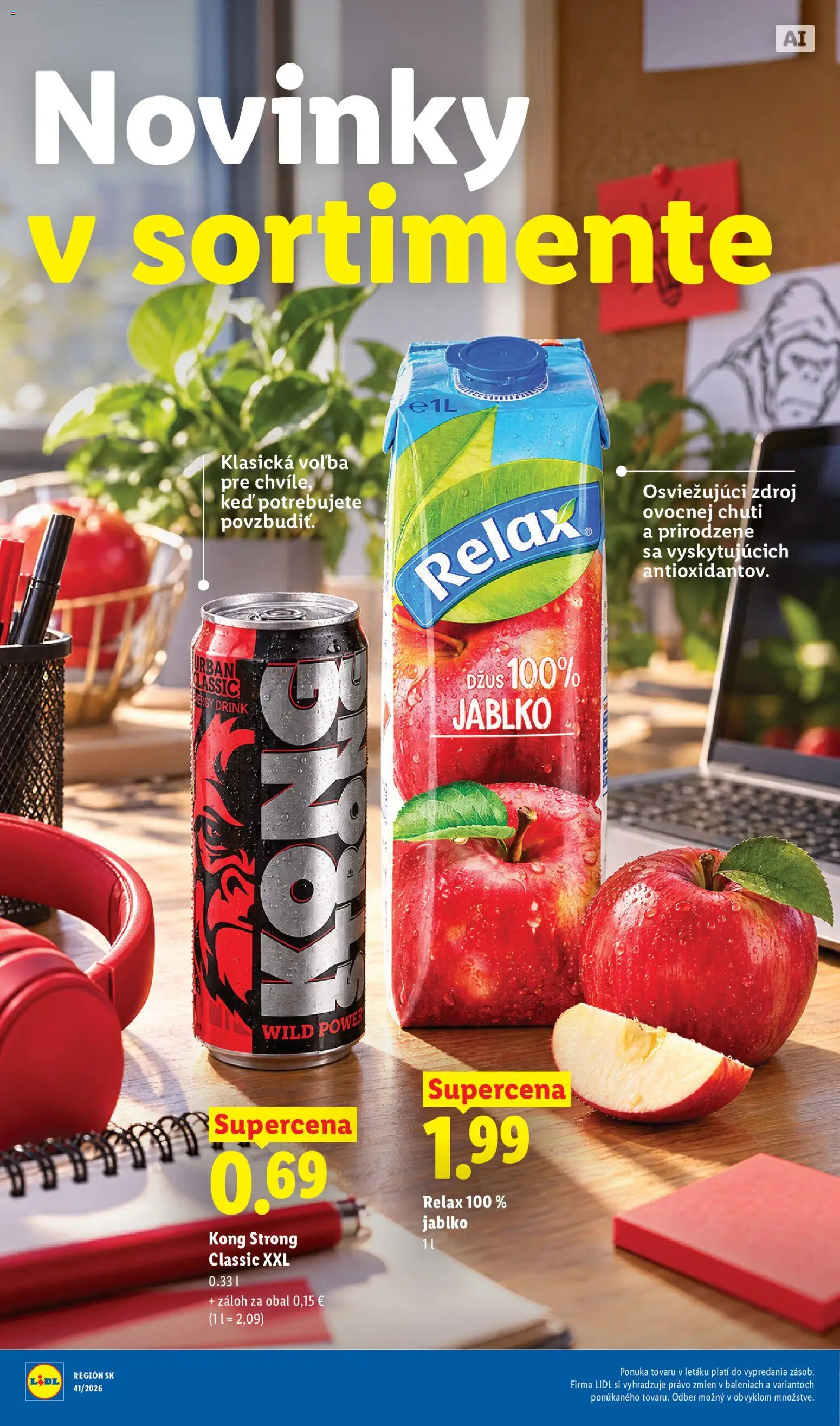 Nové Lidl akcie – leták je platný od 05.10.2026 | Strana: 43 | Produkty: Džús, Apple