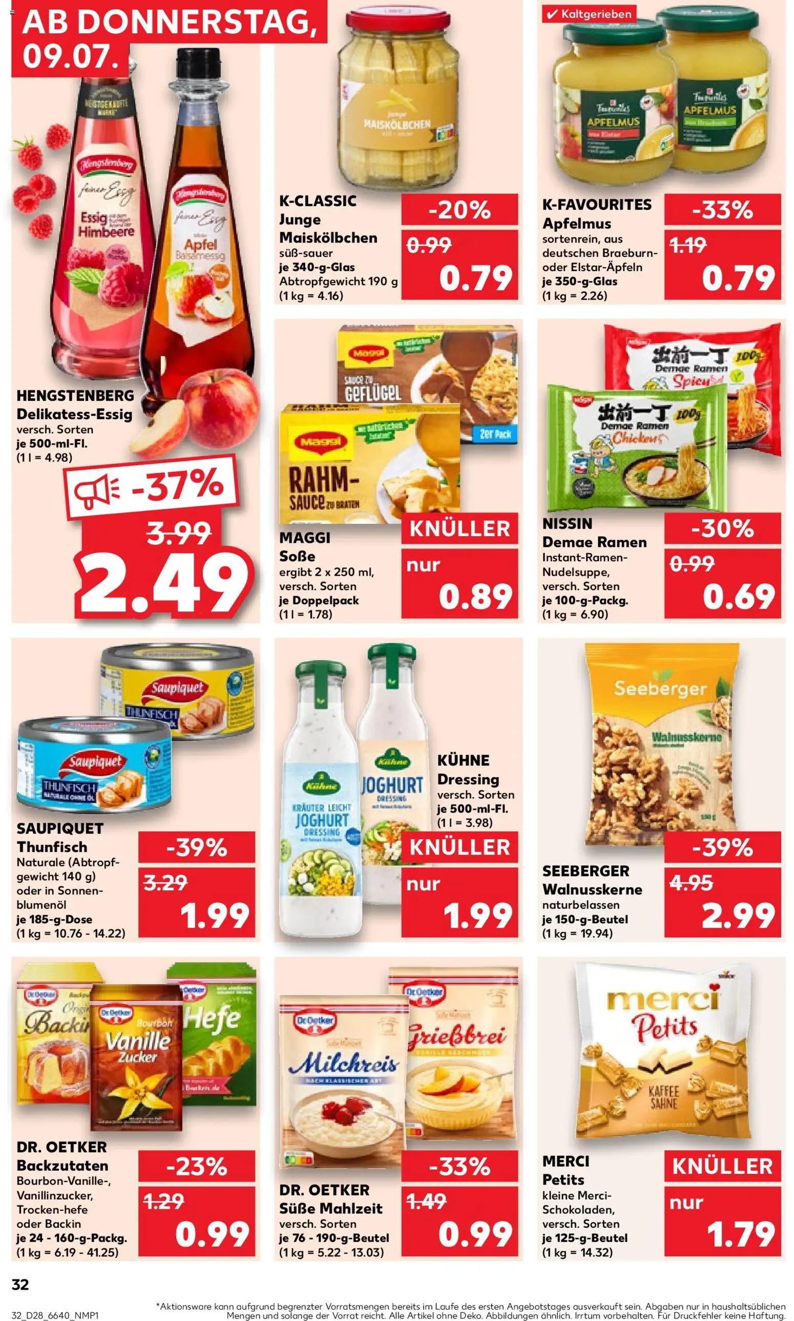 Kaufland Německo leták od 09.07.2026 | Strana: 32 | Produkty: Maggi, Bourbon, Merci