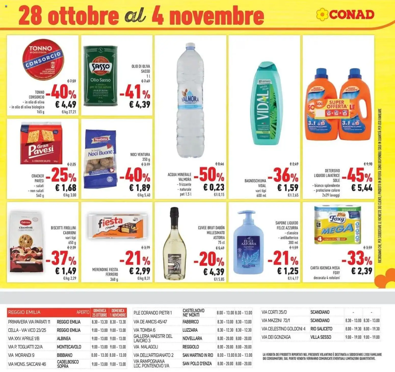Volantino Conad del 21/10/2026 | Pagina: 49 | Prodotti: Biscotti, Olio, Acqua minerale, Frollini