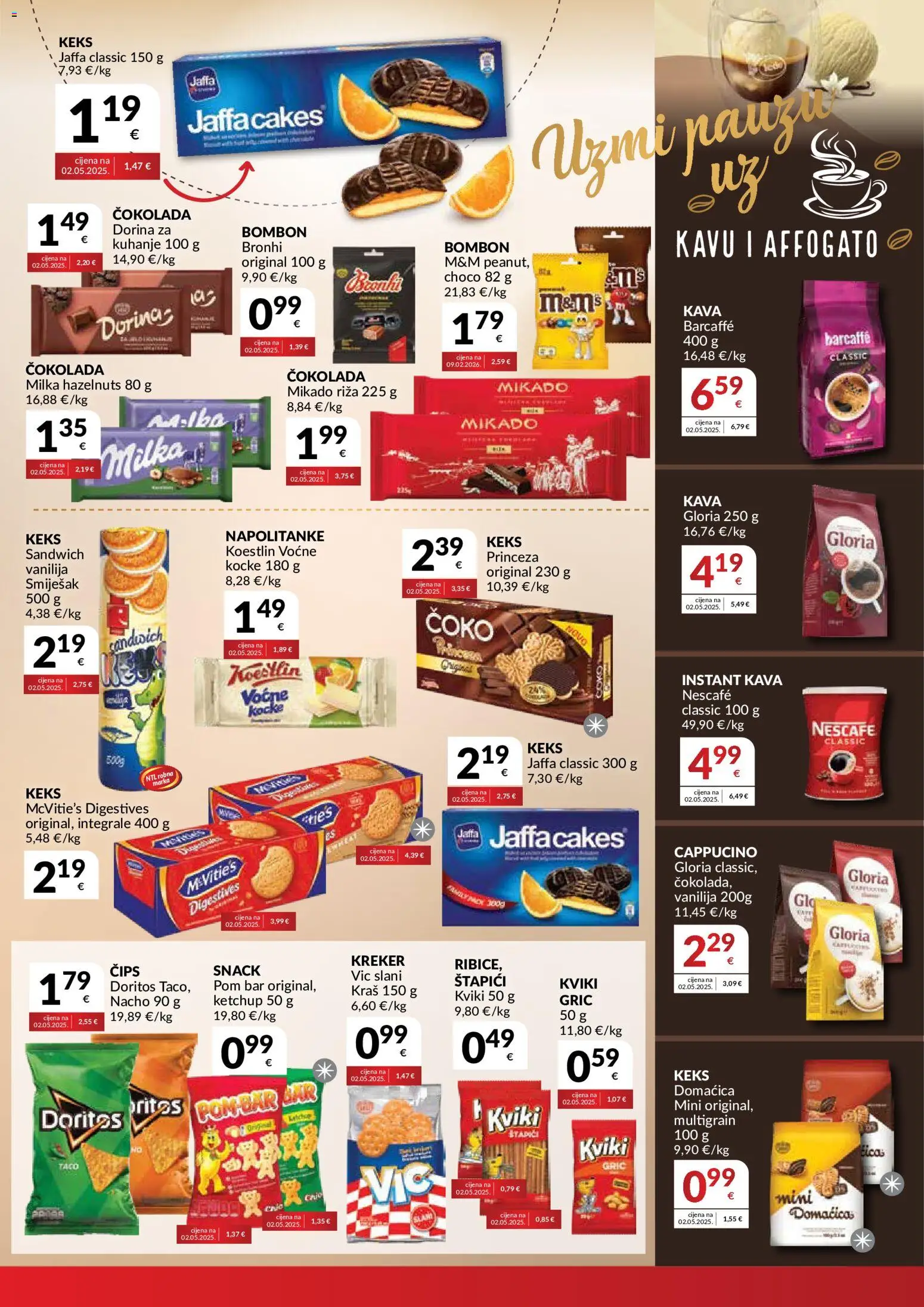 Bakmaz katalog | vrijedi od 05.08.2026 | Stranica: 5 | Proizvodi: Slani štapići, Dorina, Čokolada, Čips