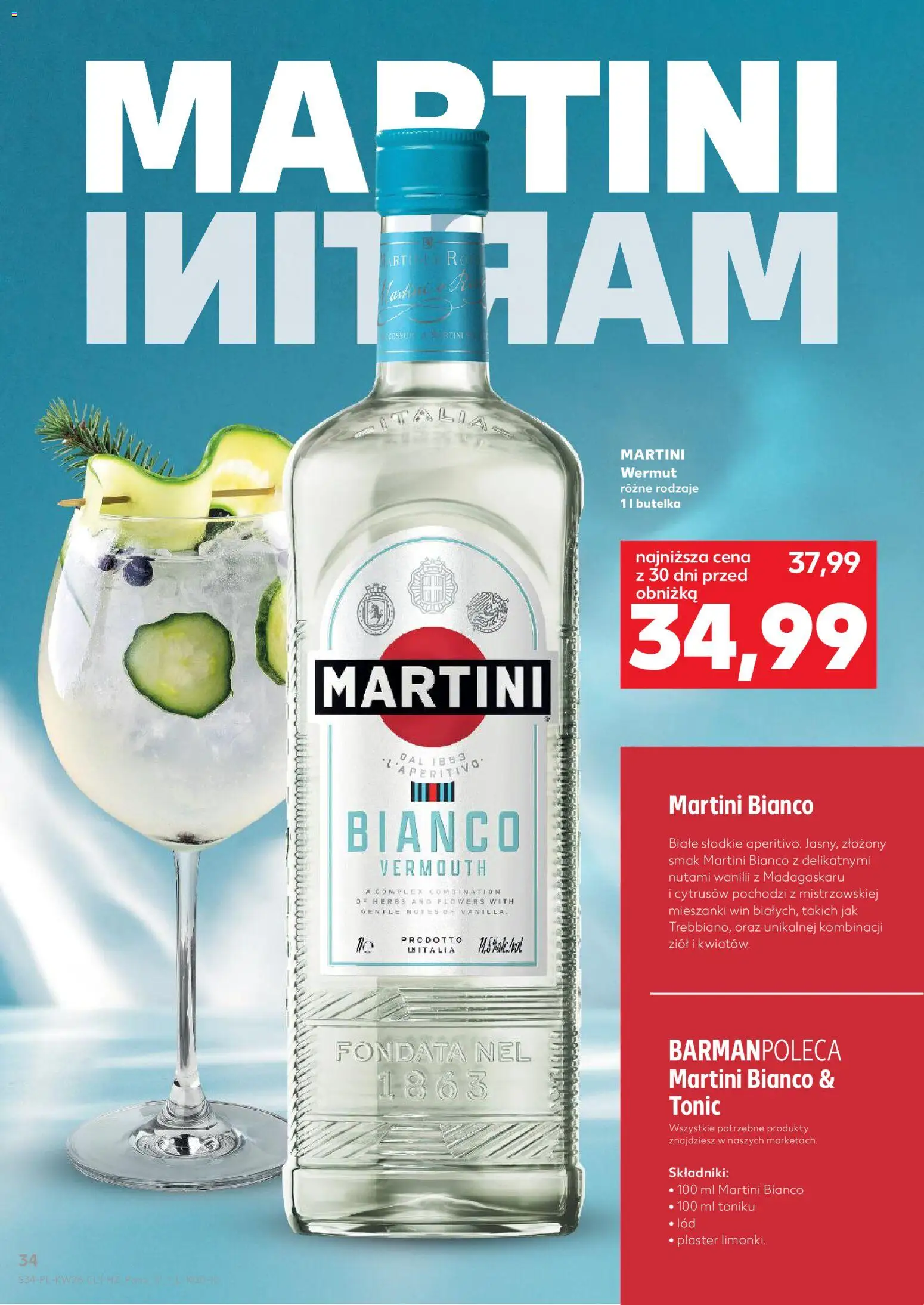Kaufland Polsko leták - Barek od 25.06.2026 | Strana: 34 | Produkty: Martini, Vermouth, Tonic