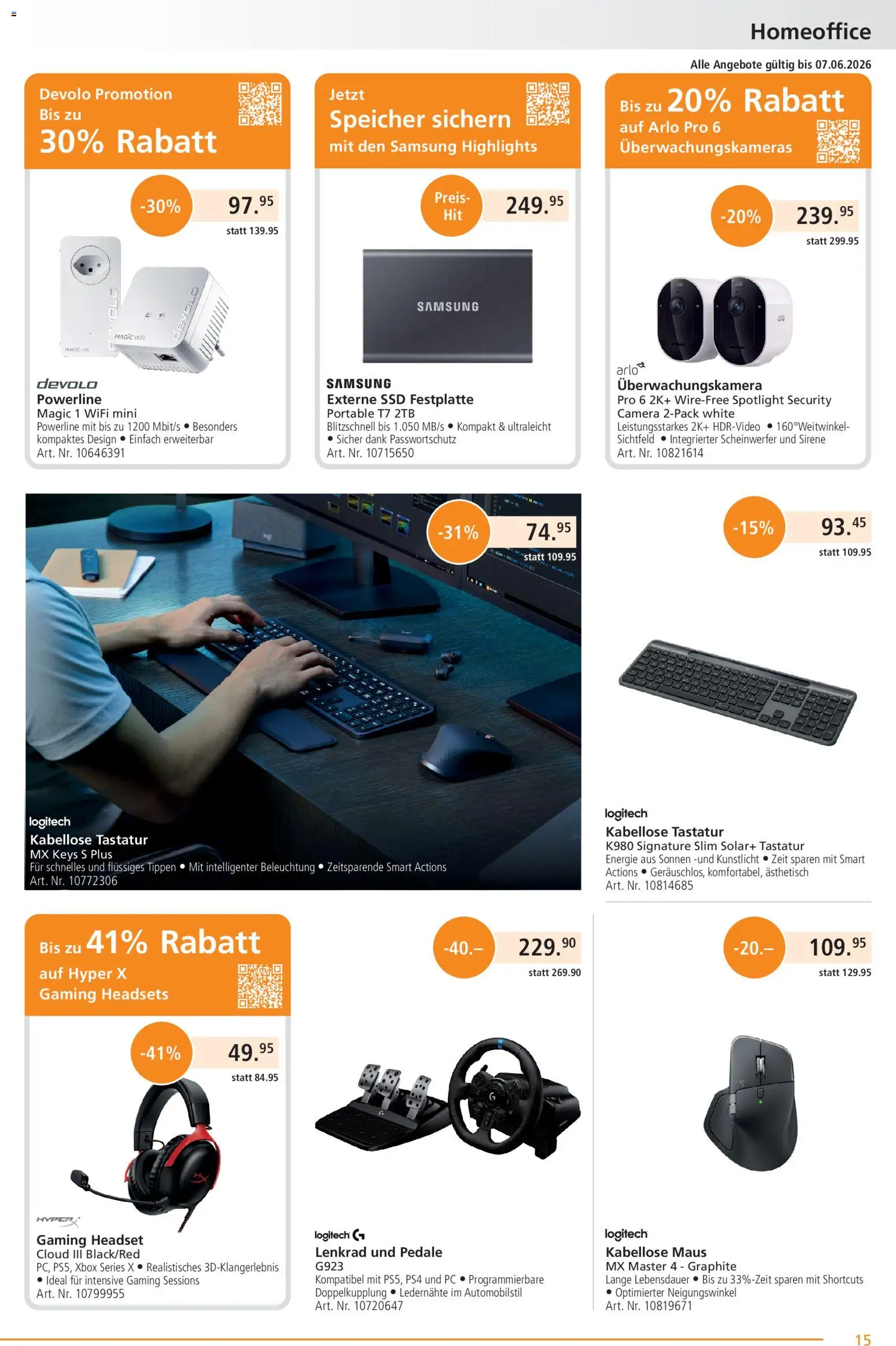 Fust aktionen – gültig ab 26.05.2026 | Seite: 15 | Produkte: Headset, Tastatur, Xbox, Samsung