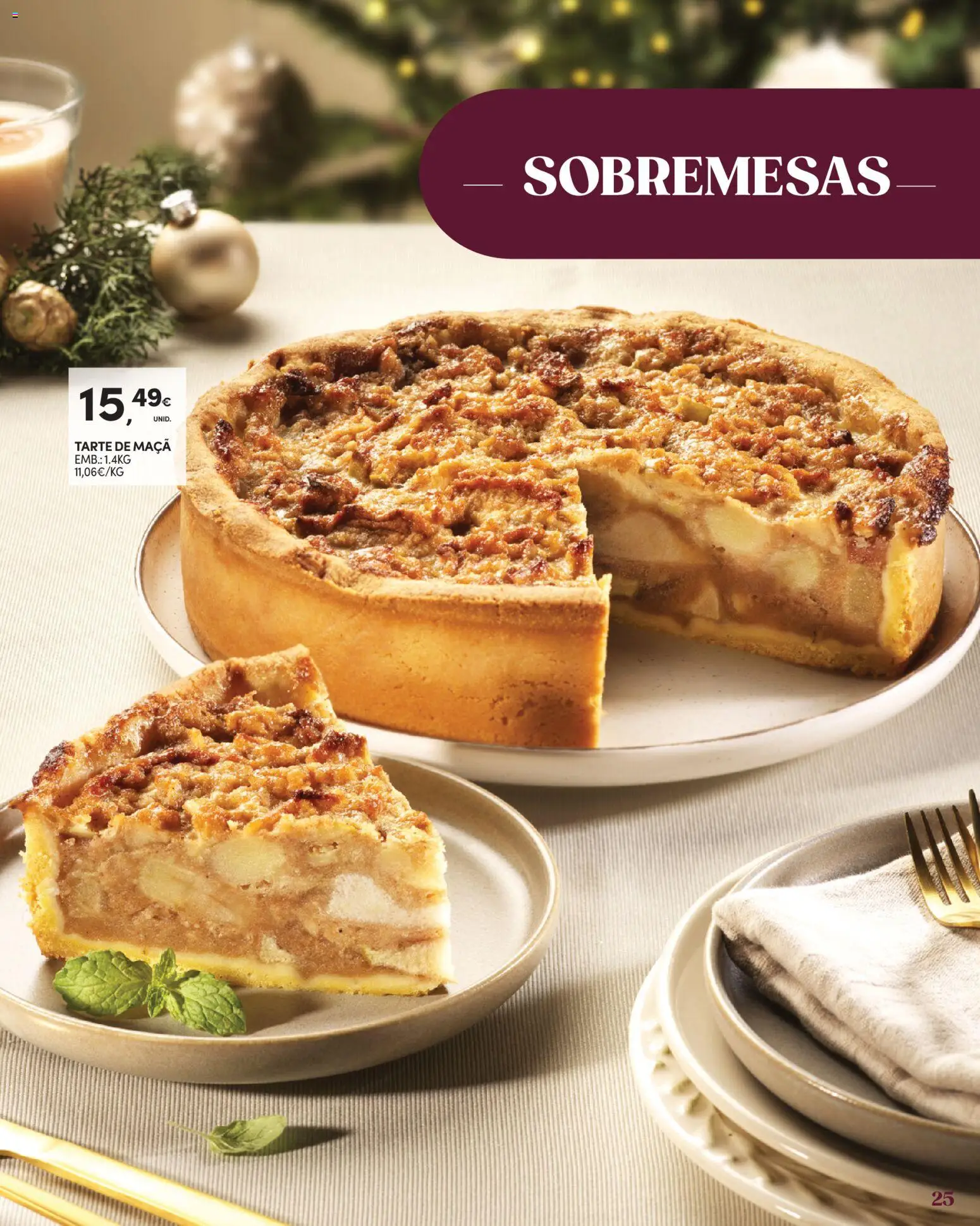 Continente O Natal servido ao nosso jeito │ válido de 27/10/2026 | Página: 25 | Produtos: Sobremesas, Maça, Tarte