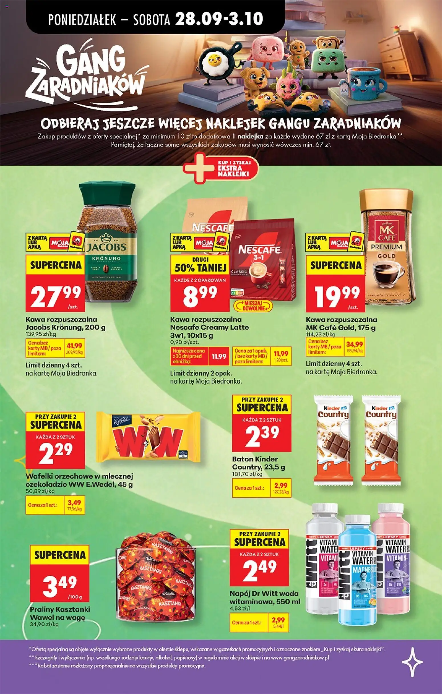 Biedronka Polsko leták - Codziennie niskie ceny od 28.09.2026 | Strana: 24 | Produkty: Jacobs, Nescafé, Karty, Kinder